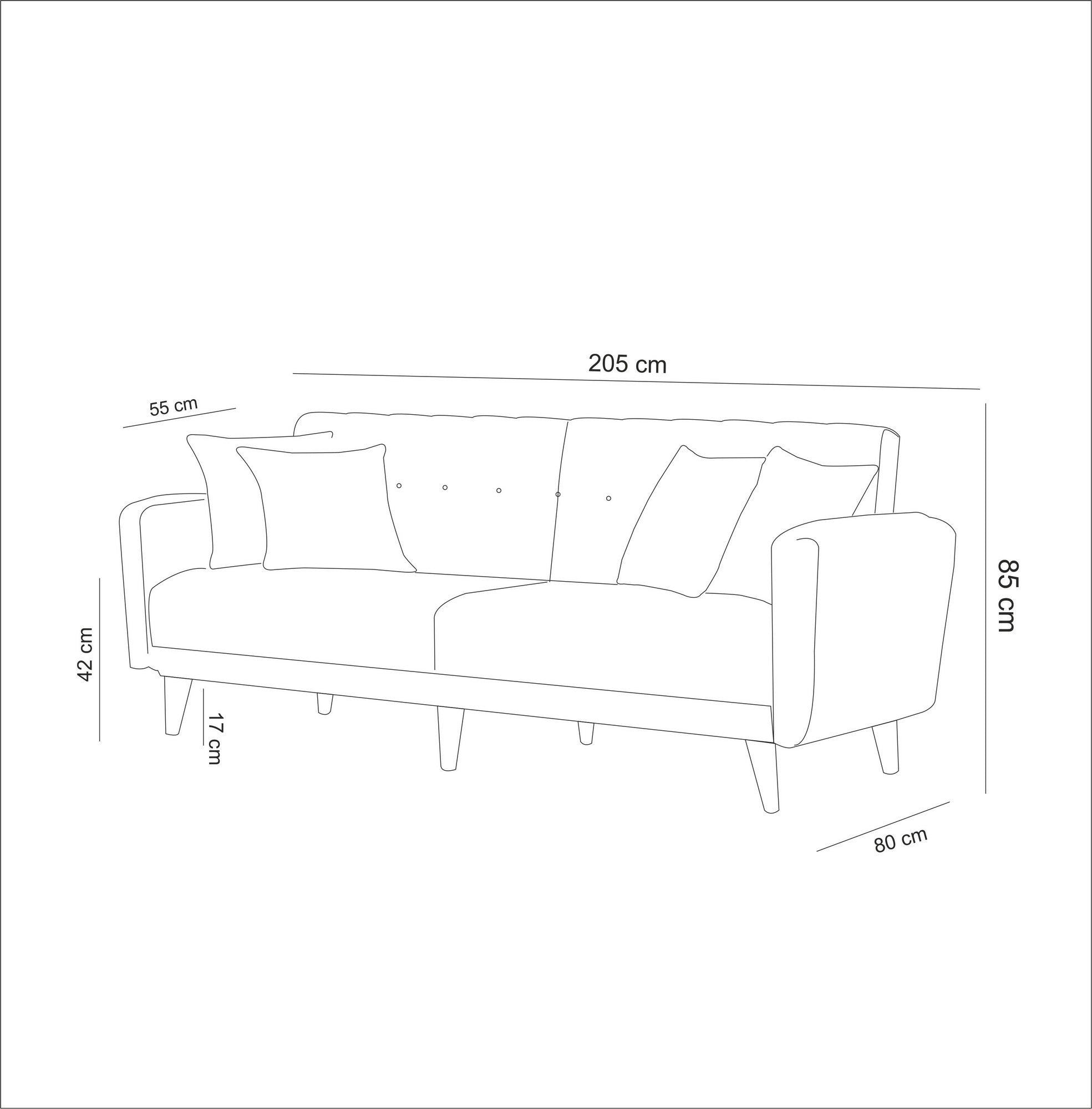 Aria - Cream in Sahne präsentiert im Onlineshop von KAQTU Design AG. Bettsofa ist von Atelier Del Sofa