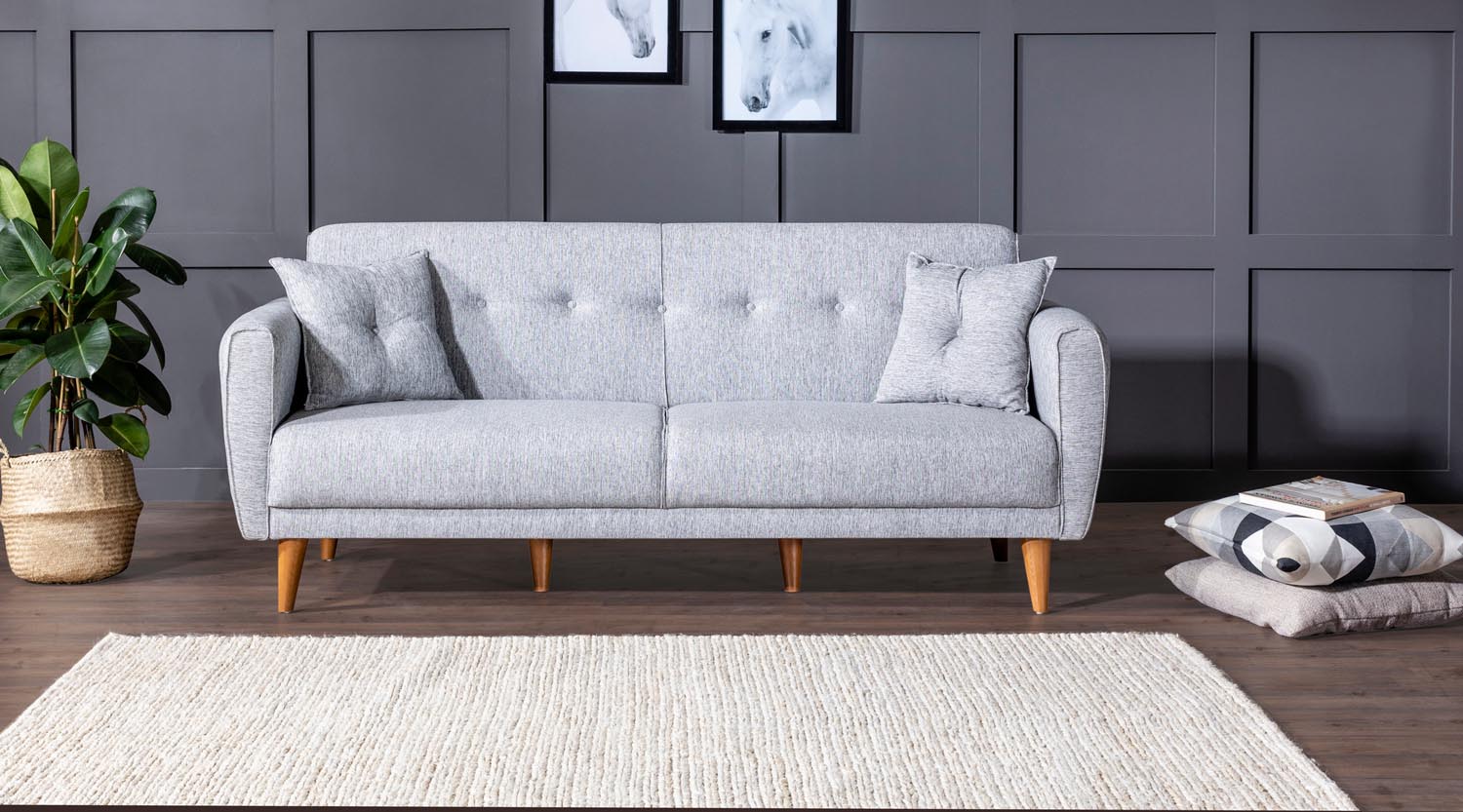 Aria - Grey in Grau präsentiert im Onlineshop von KAQTU Design AG. Bettsofa ist von Atelier Del Sofa