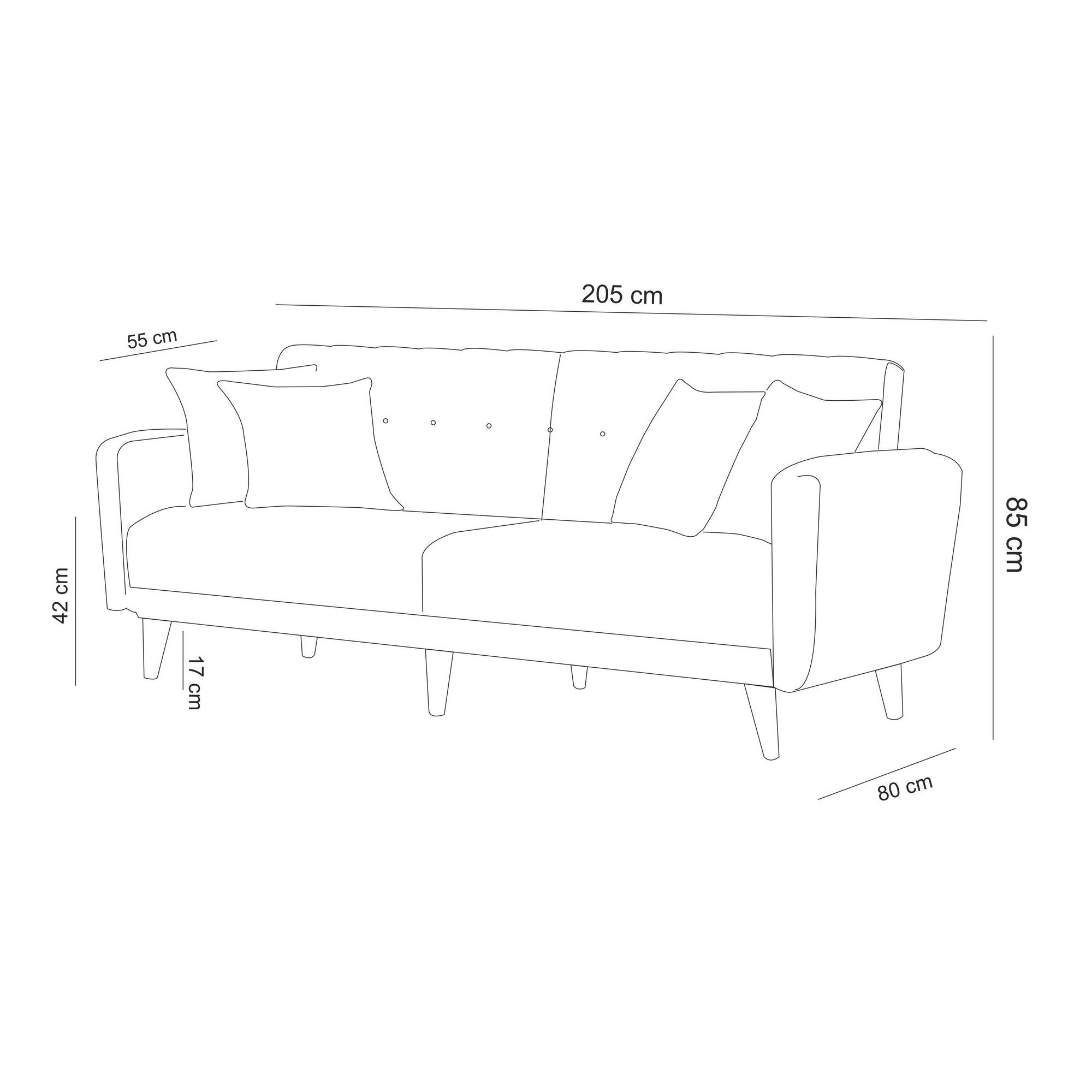 Aria - Grey in Grau präsentiert im Onlineshop von KAQTU Design AG. Bettsofa ist von Atelier Del Sofa