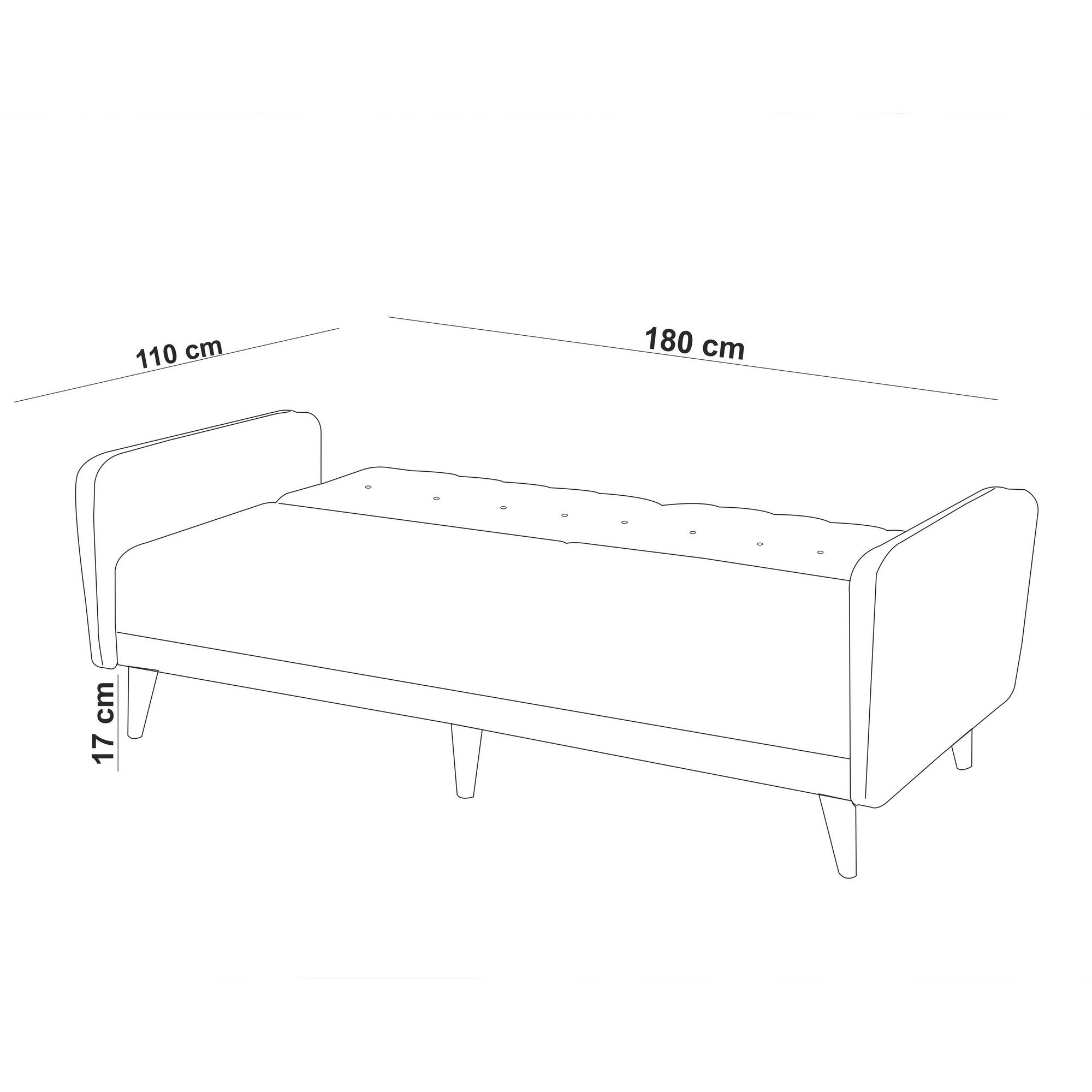 Aria - Grey in Grau präsentiert im Onlineshop von KAQTU Design AG. Bettsofa ist von Atelier Del Sofa