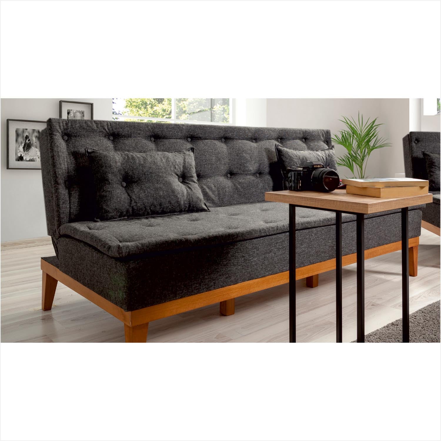 Fuoco - Anthracite in Anthrazit präsentiert im Onlineshop von KAQTU Design AG. Bettsofa ist von Atelier Del Sofa