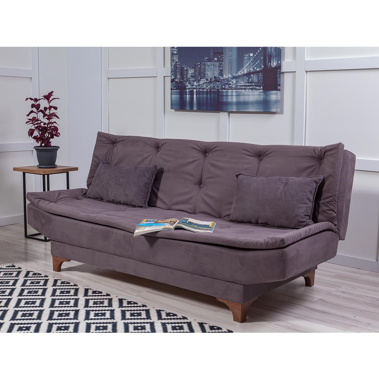 Kelebek - Anthracite in Anthrazit präsentiert im Onlineshop von KAQTU Design AG. Bettsofa ist von Atelier Del Sofa