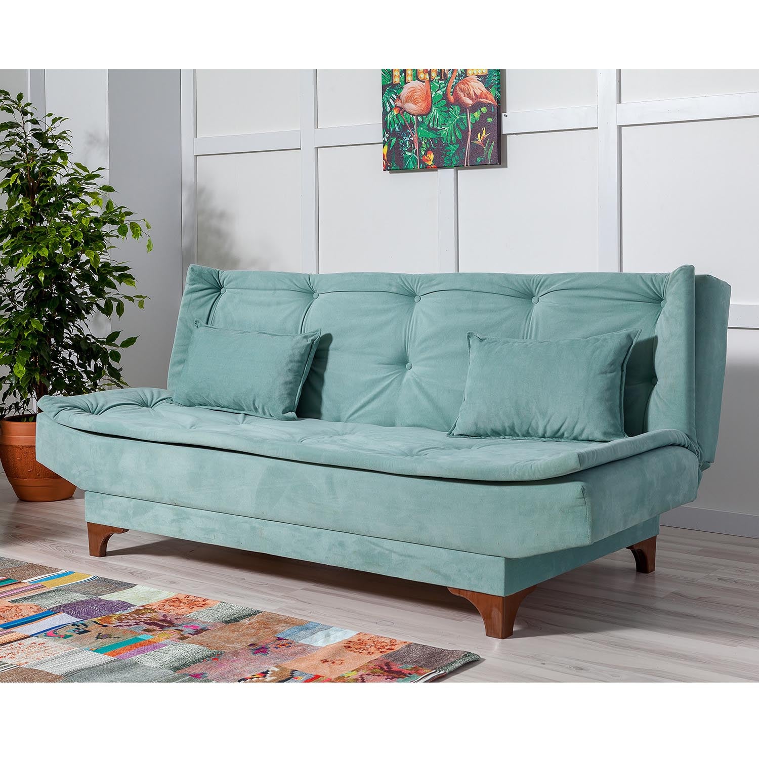 Kelebek - Sea Green in Meeresgrün präsentiert im Onlineshop von KAQTU Design AG. Bettsofa ist von Atelier Del Sofa