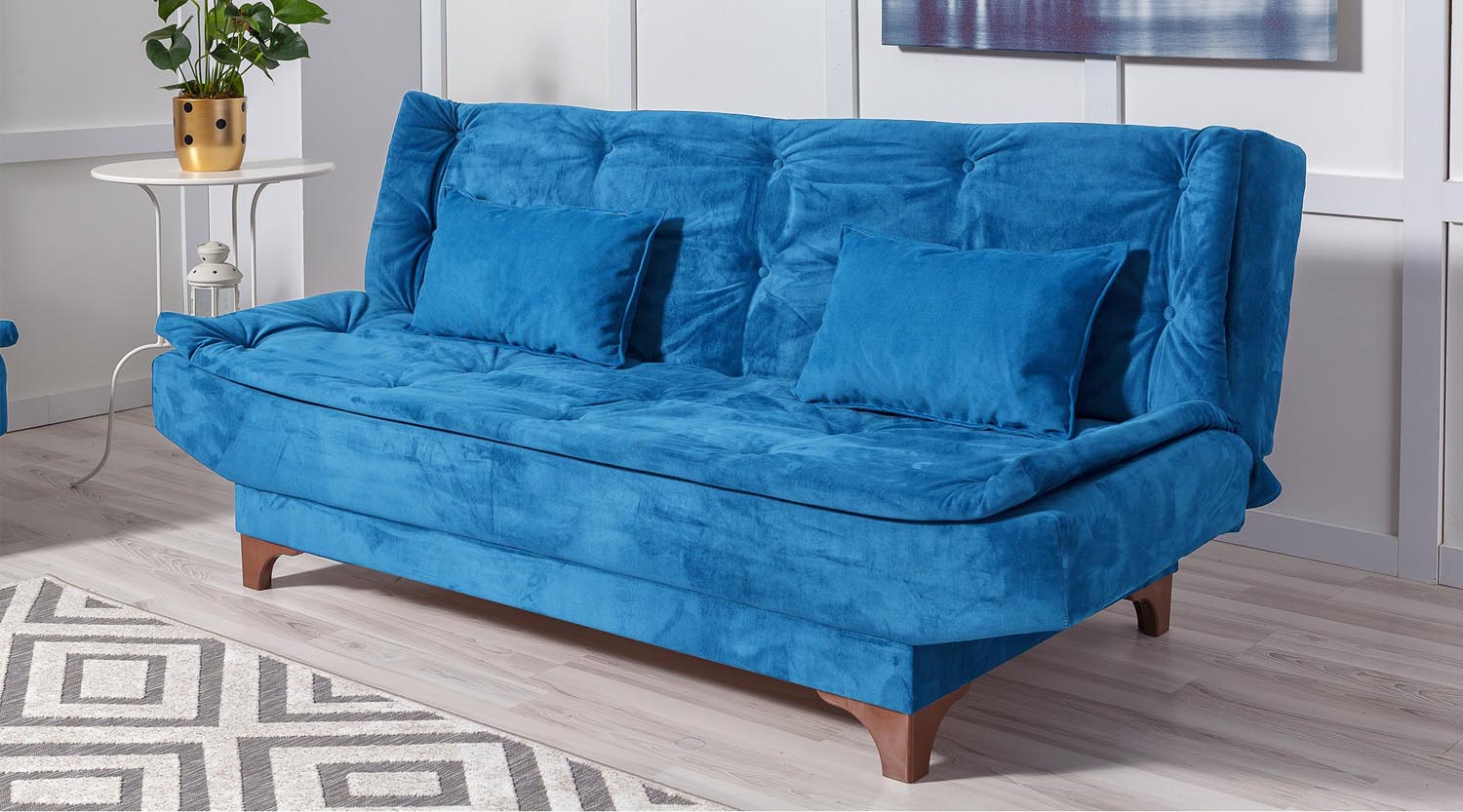 Kelebek - Dark Blue in Dunkelblau präsentiert im Onlineshop von KAQTU Design AG. Bettsofa ist von Atelier Del Sofa
