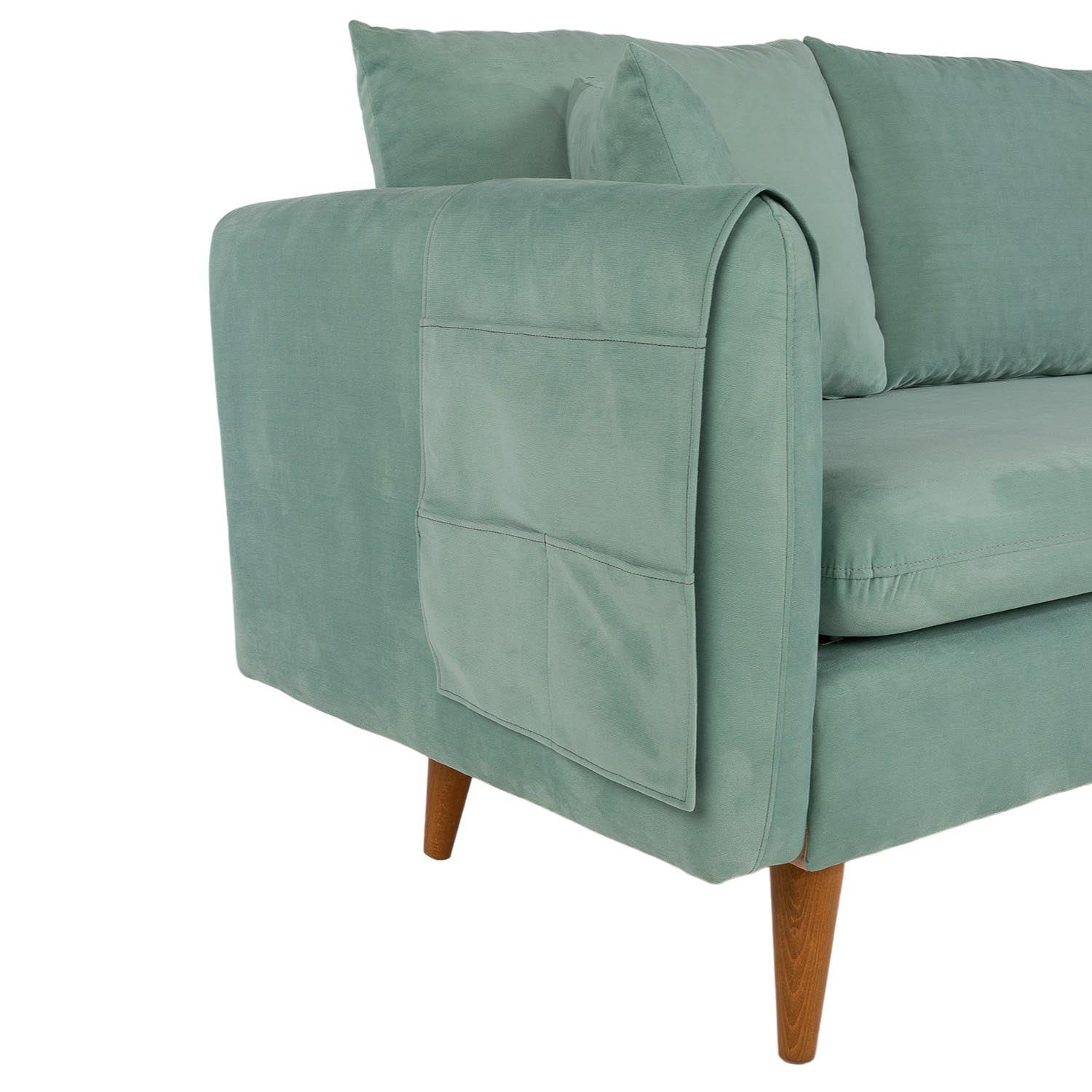 Sofia - Sea Green in Meeresgrün präsentiert im Onlineshop von KAQTU Design AG. 3er Sofa ist von Atelier Del Sofa