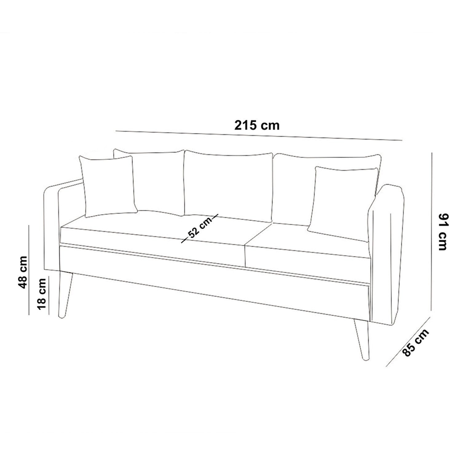 Sofia - Sea Green in Meeresgrün präsentiert im Onlineshop von KAQTU Design AG. 3er Sofa ist von Atelier Del Sofa