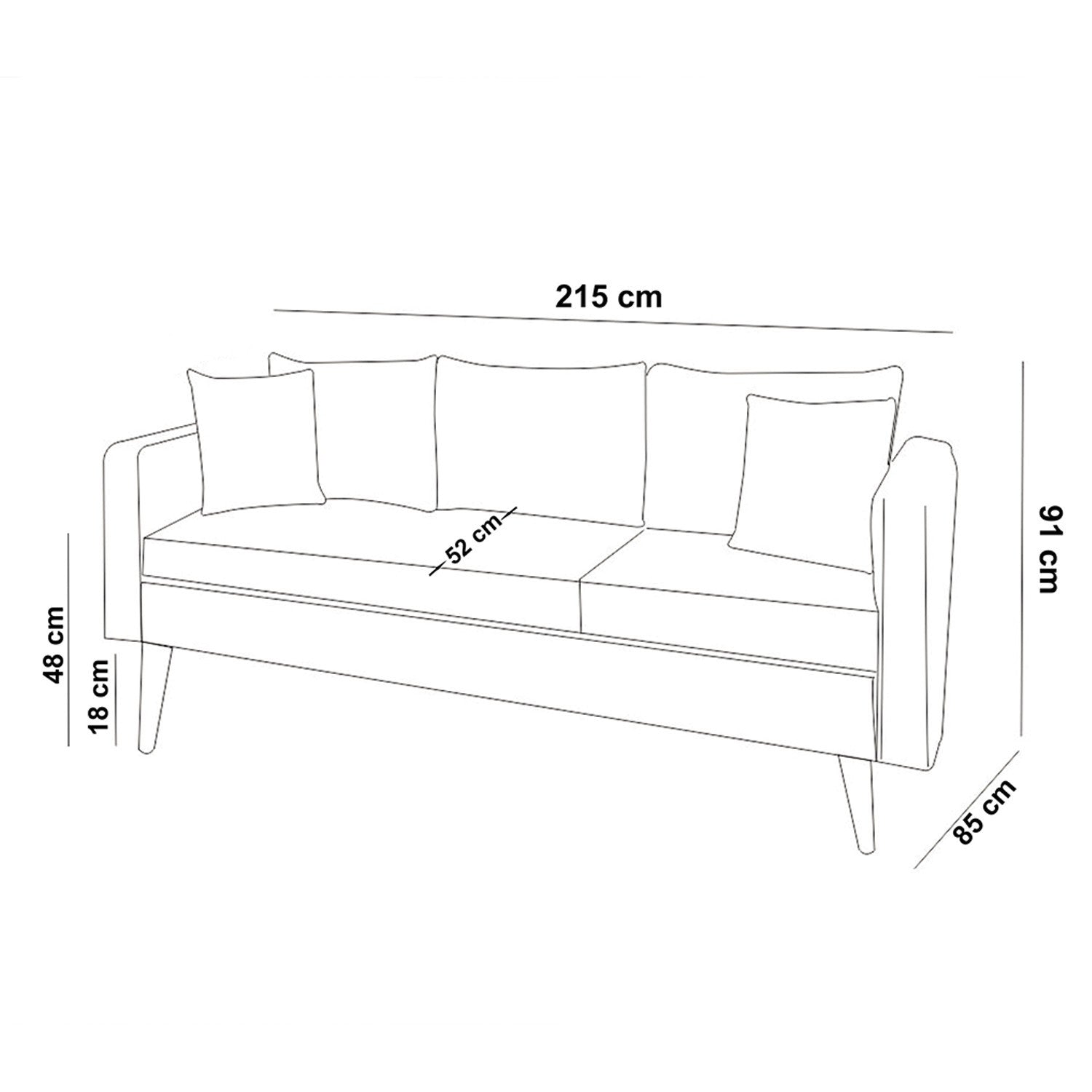 Sofia - Dark Blue in Dunkelblau präsentiert im Onlineshop von KAQTU Design AG. 3er Sofa ist von Atelier Del Sofa
