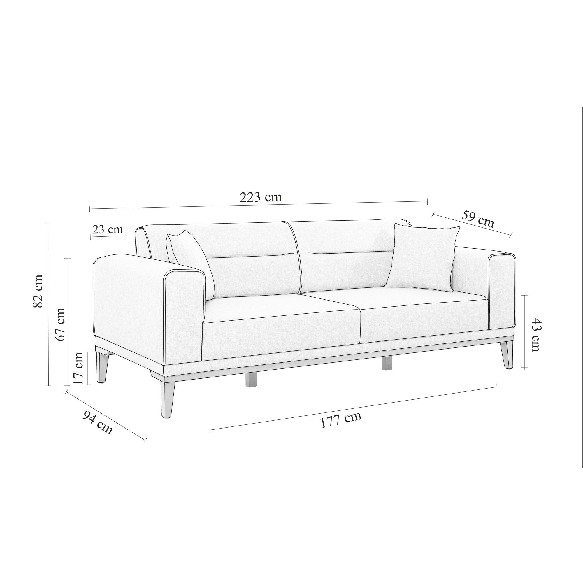 Liones 34 - Grey in Grau präsentiert im Onlineshop von KAQTU Design AG. Bettsofa ist von Atelier Del Sofa