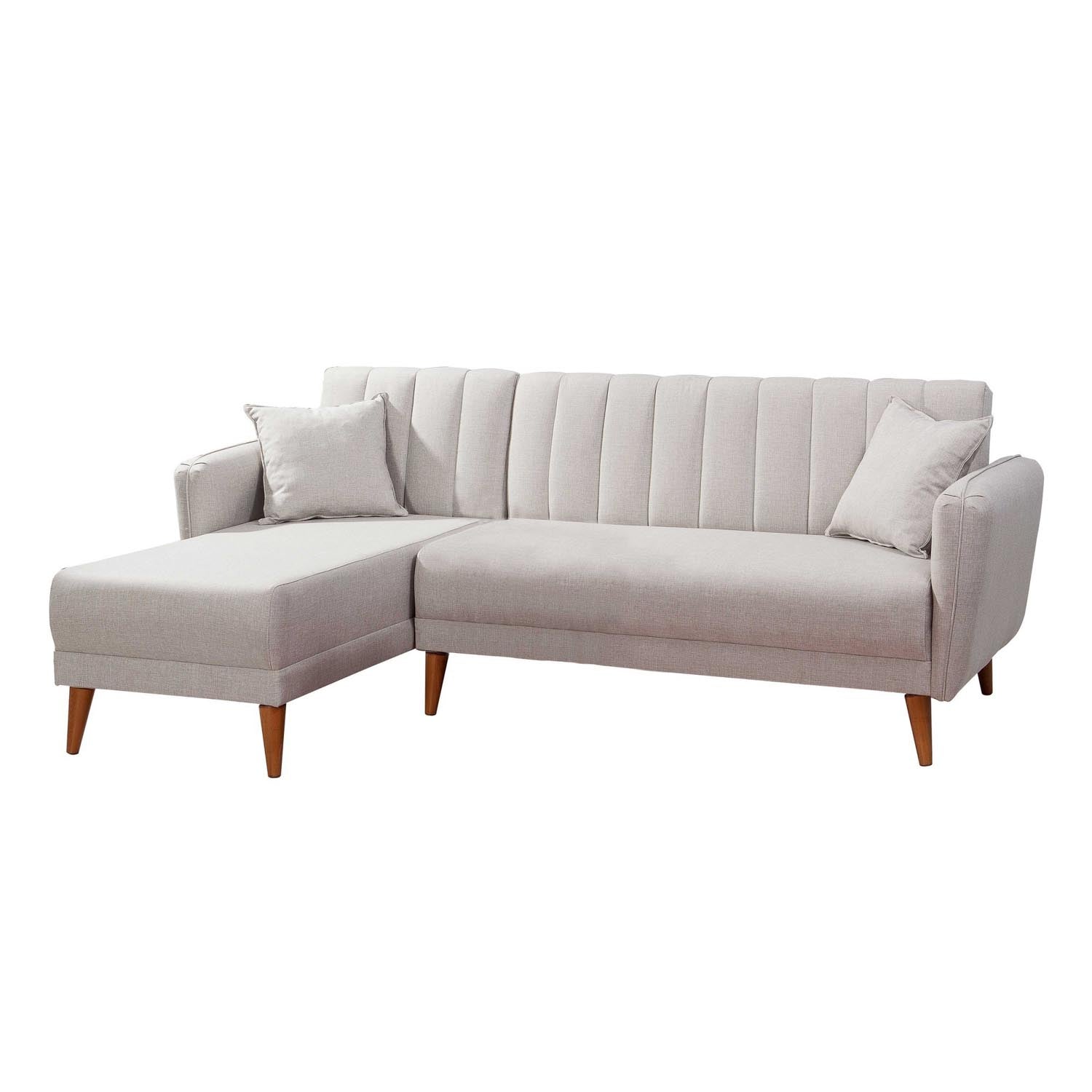 Aqua Corner Left - Cream in Sahne präsentiert im Onlineshop von KAQTU Design AG. Bettsofa ist von Atelier Del Sofa