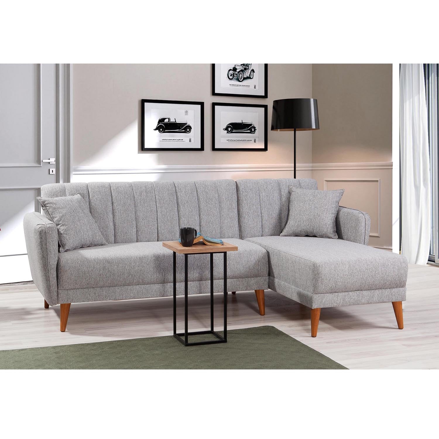 Aqua Corner Right - Grey in Grau präsentiert im Onlineshop von KAQTU Design AG. Bettsofa ist von Atelier Del Sofa
