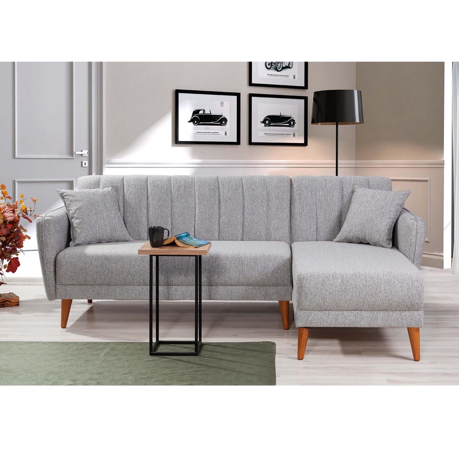 Aqua Corner Right - Grey in Grau präsentiert im Onlineshop von KAQTU Design AG. Bettsofa ist von Atelier Del Sofa