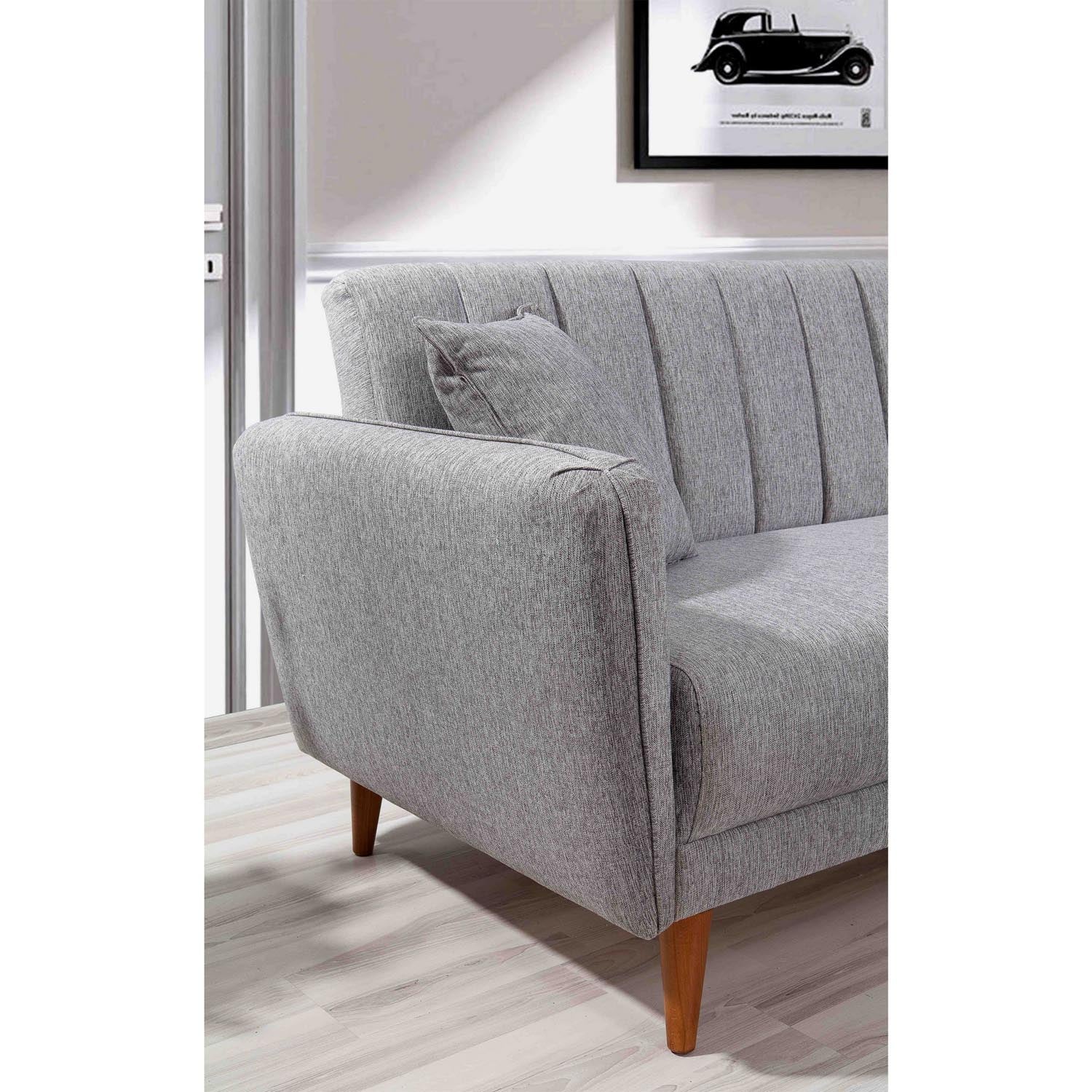Aqua Corner Right - Grey in Grau präsentiert im Onlineshop von KAQTU Design AG. Bettsofa ist von Atelier Del Sofa
