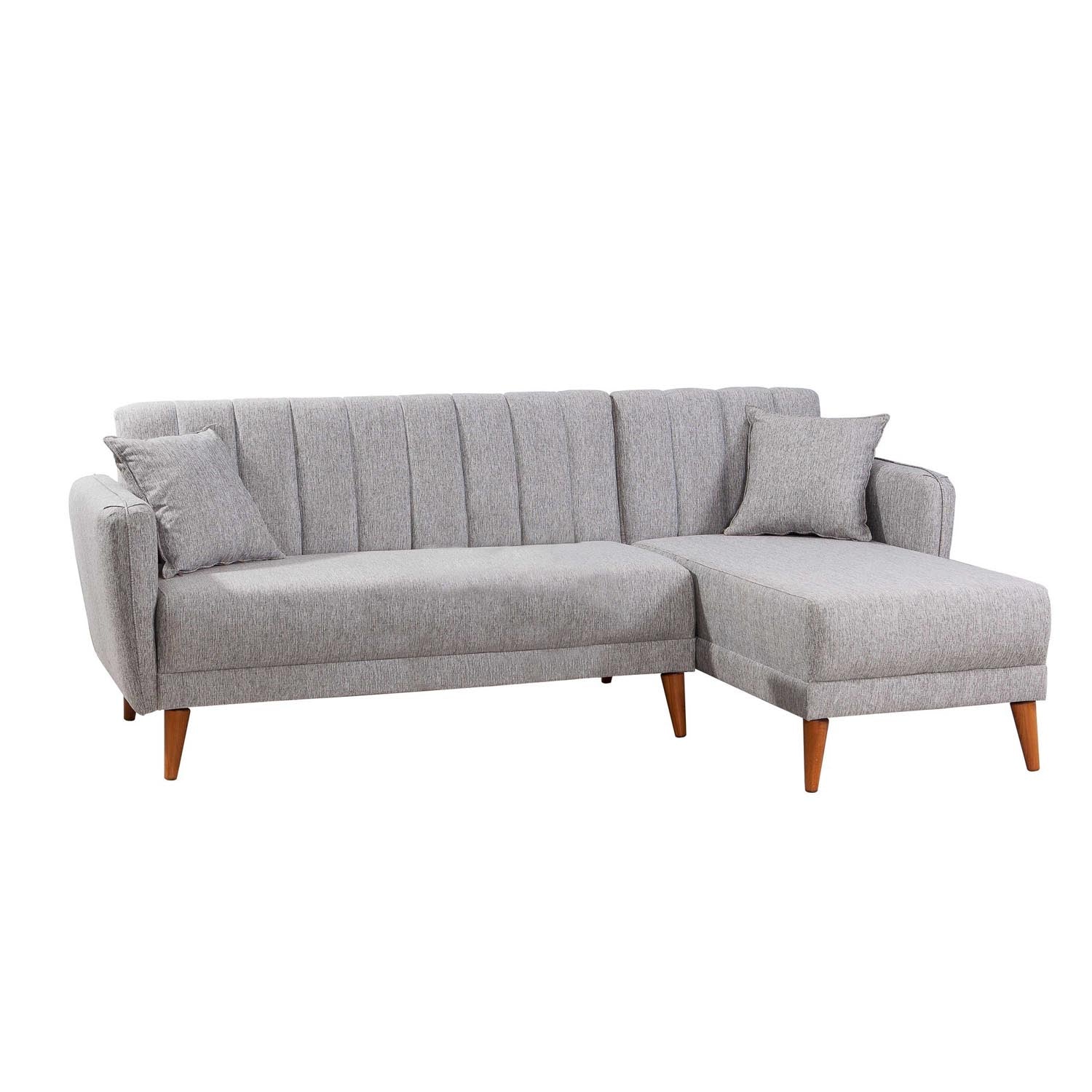 Aqua Corner Right - Grey in Grau präsentiert im Onlineshop von KAQTU Design AG. Bettsofa ist von Atelier Del Sofa