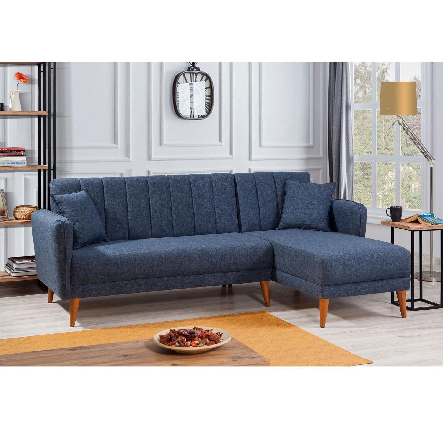 Aqua Corner Right - Dark Blue in Dunkelblau präsentiert im Onlineshop von KAQTU Design AG. Bettsofa ist von Atelier Del Sofa