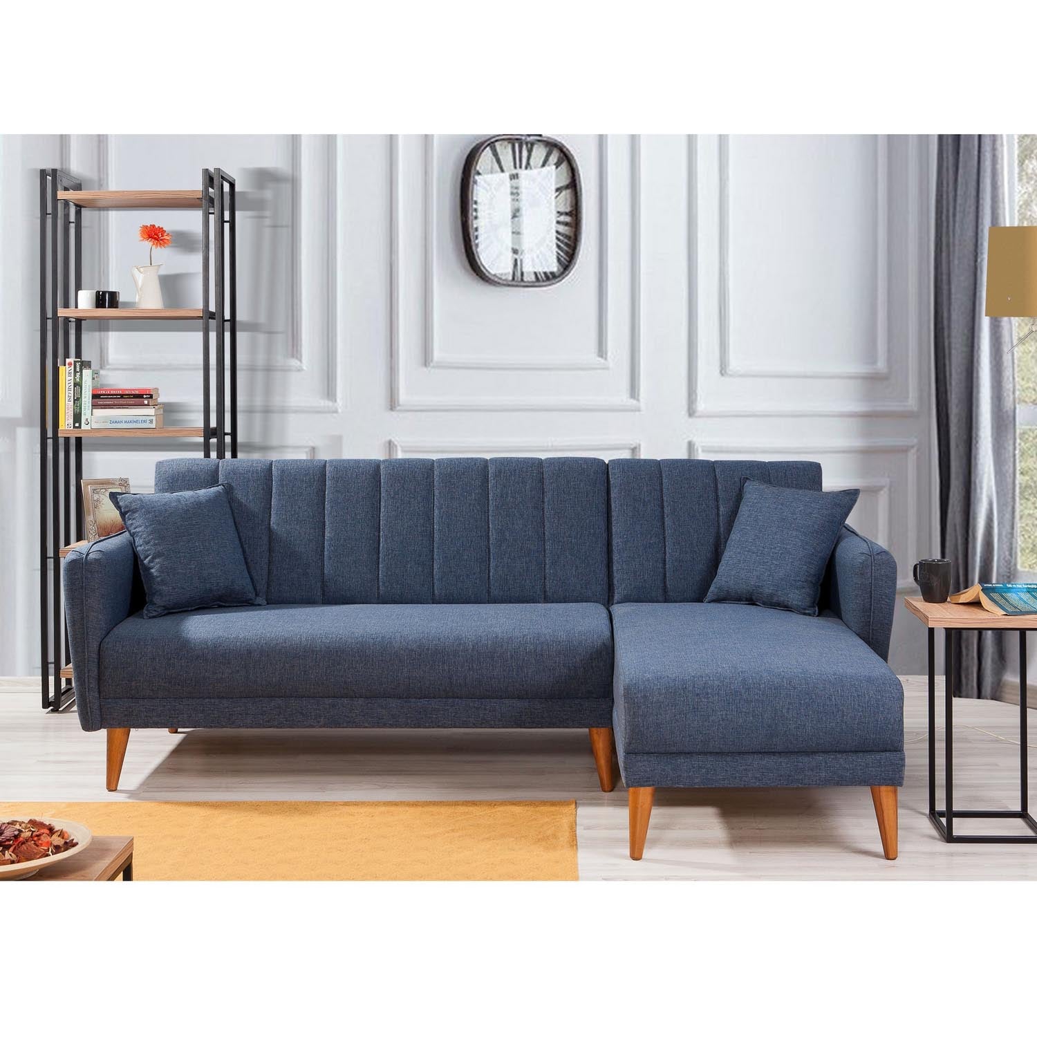 Aqua Corner Right - Dark Blue in Dunkelblau präsentiert im Onlineshop von KAQTU Design AG. Bettsofa ist von Atelier Del Sofa