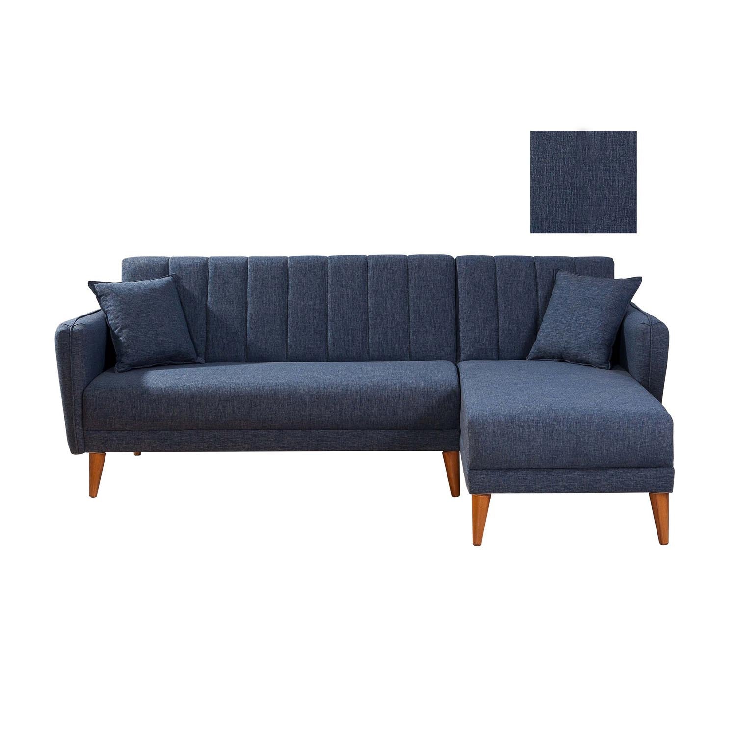Aqua Corner Right - Dark Blue in Dunkelblau präsentiert im Onlineshop von KAQTU Design AG. Bettsofa ist von Atelier Del Sofa