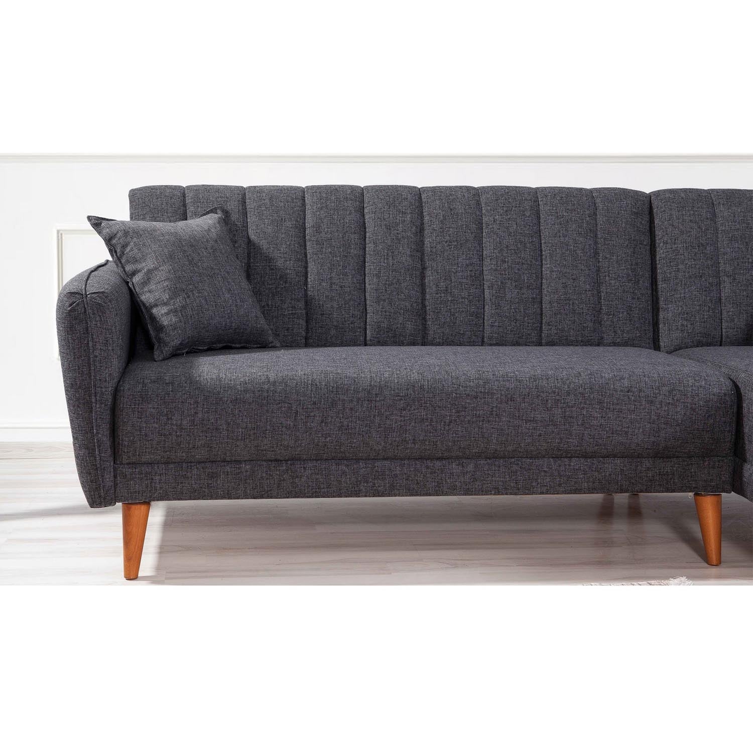 Aqua Coner Right - Dark Grey in Dunkelgrau präsentiert im Onlineshop von KAQTU Design AG. Bettsofa ist von Atelier Del Sofa