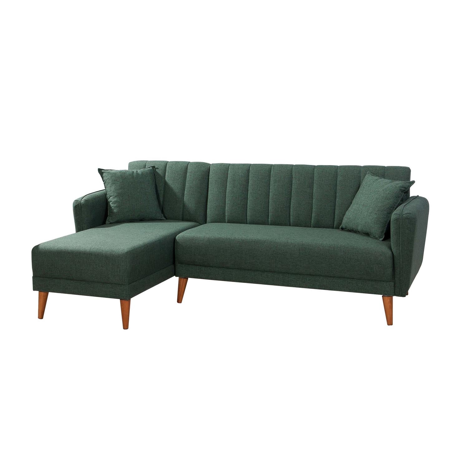 Aqua Corner Left - Dark Green in Dunkelgrün präsentiert im Onlineshop von KAQTU Design AG. Bettsofa ist von Atelier Del Sofa