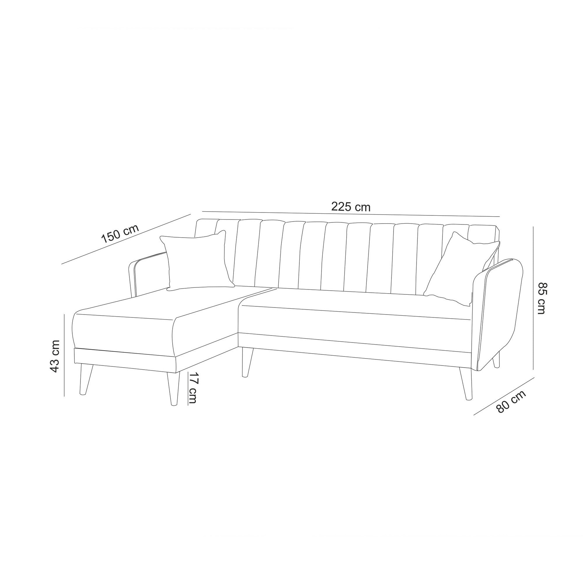 Aqua Corner Left - Dark Green in Dunkelgrün präsentiert im Onlineshop von KAQTU Design AG. Bettsofa ist von Atelier Del Sofa