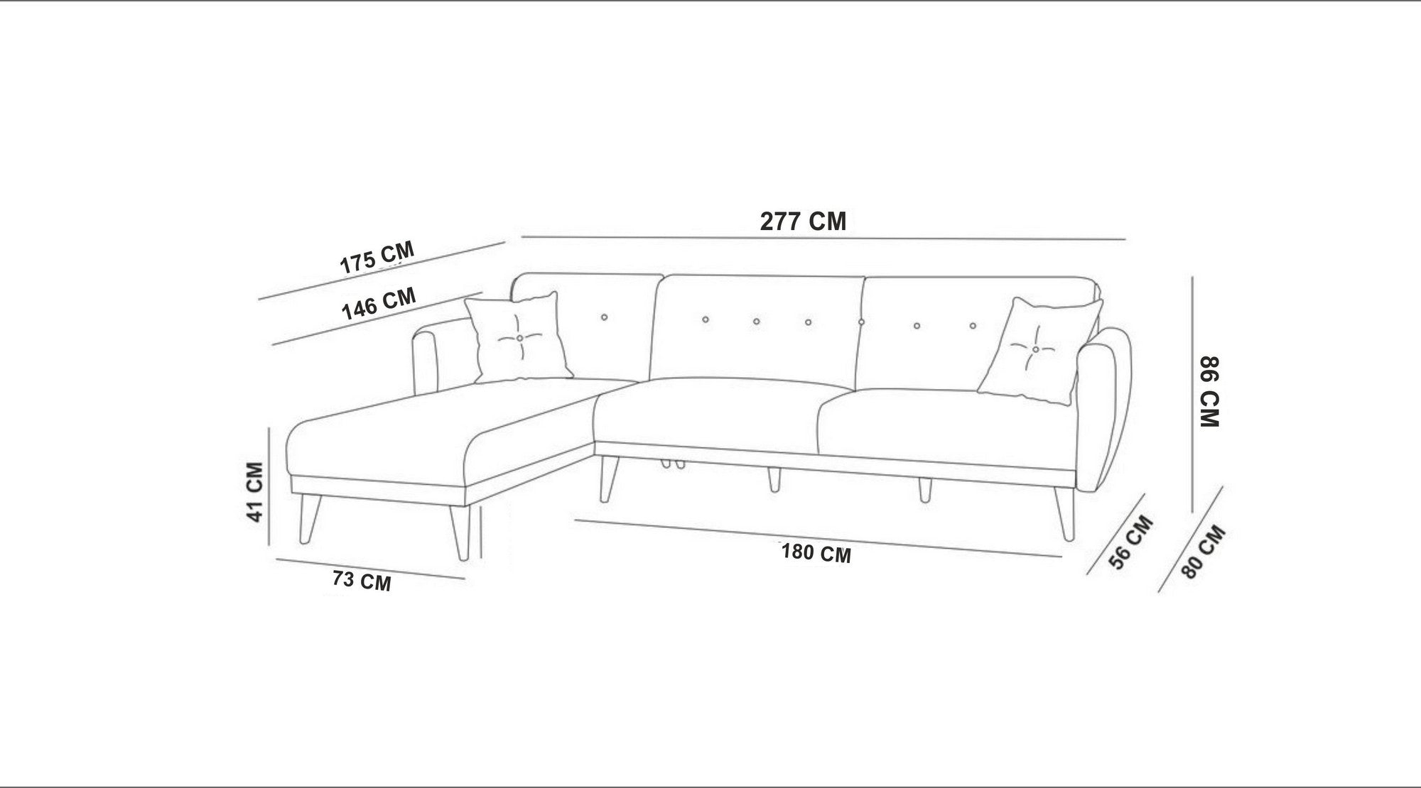 Aria Corner - Grey in Grau präsentiert im Onlineshop von KAQTU Design AG. Bettsofa ist von Atelier Del Sofa