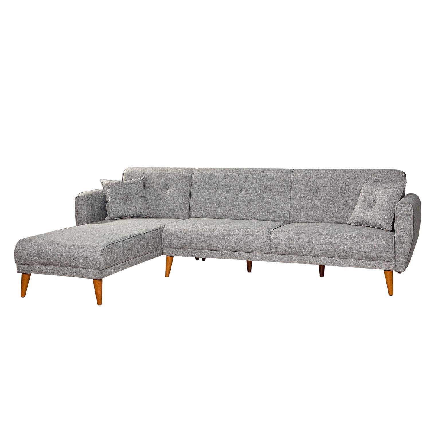 Aria Corner - Grey in Grau präsentiert im Onlineshop von KAQTU Design AG. Bettsofa ist von Atelier Del Sofa