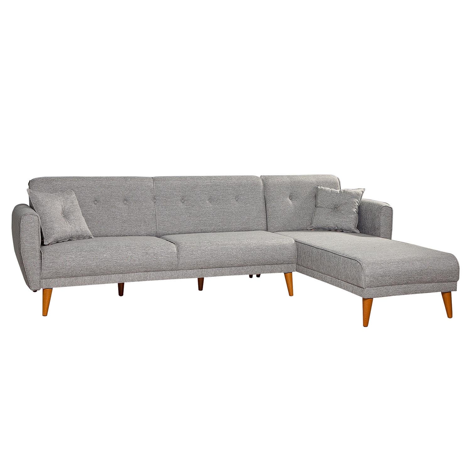 Aria Corner - Grey in Grau präsentiert im Onlineshop von KAQTU Design AG. Bettsofa ist von Atelier Del Sofa