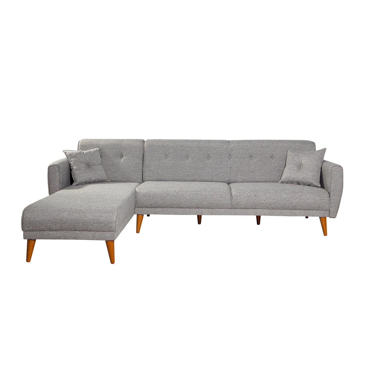 Aria Corner - Grey in Grau präsentiert im Onlineshop von KAQTU Design AG. Bettsofa ist von Atelier Del Sofa