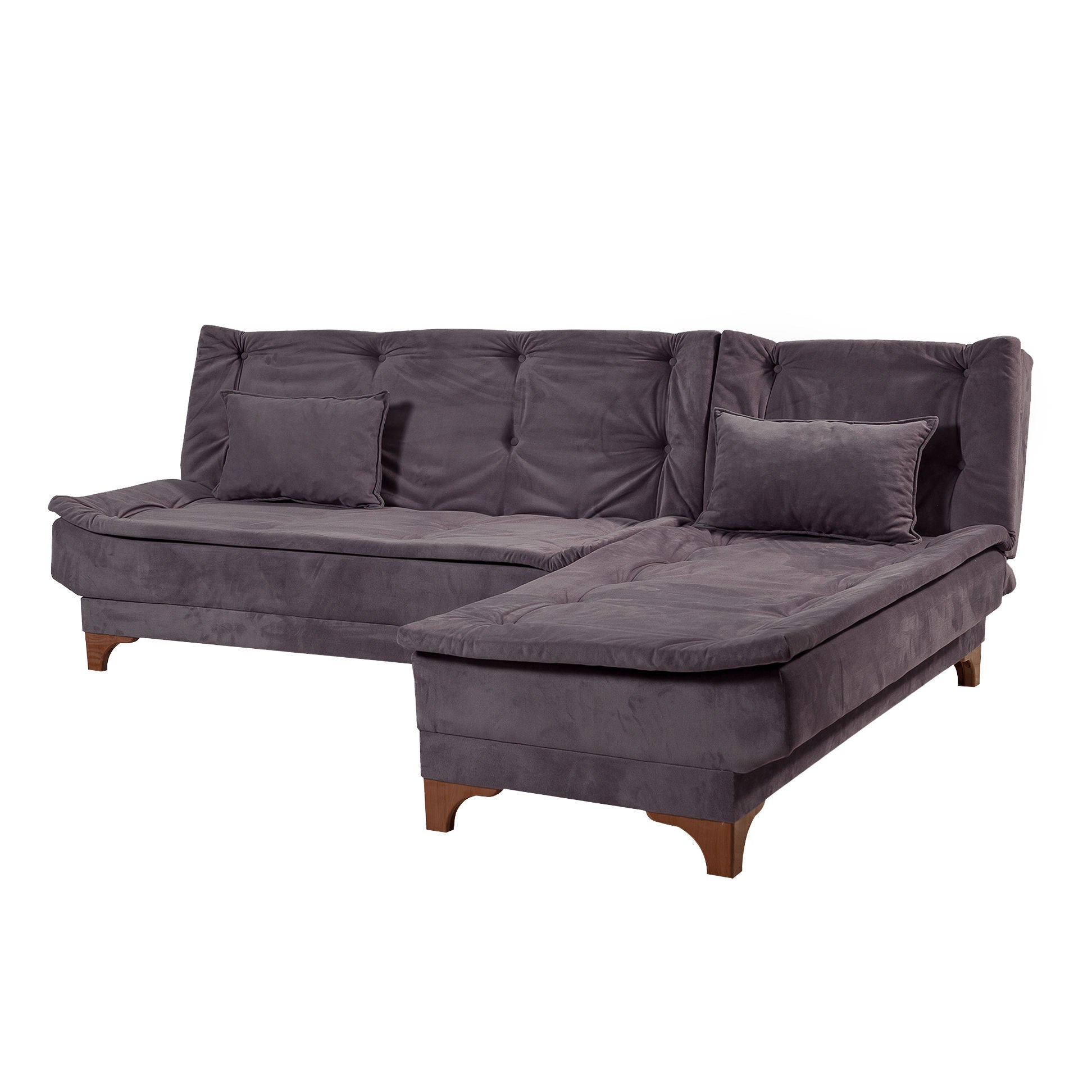 Kelebek Corner Right - Anthracite in Anthrazit präsentiert im Onlineshop von KAQTU Design AG. Bettsofa ist von Atelier Del Sofa