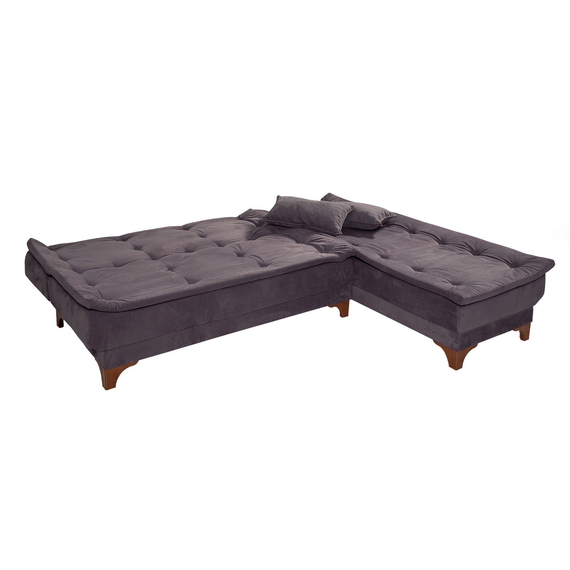 Kelebek Corner Right - Anthracite in Anthrazit präsentiert im Onlineshop von KAQTU Design AG. Bettsofa ist von Atelier Del Sofa