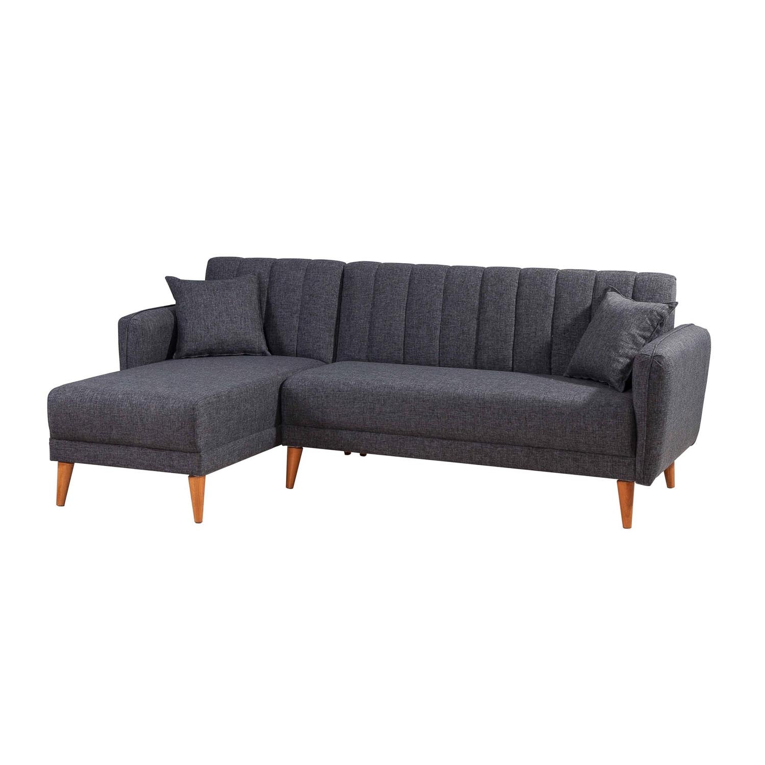 Aqua Corner Left - Dark Grey in Dunkelgrau präsentiert im Onlineshop von KAQTU Design AG. Bettsofa ist von Atelier Del Sofa