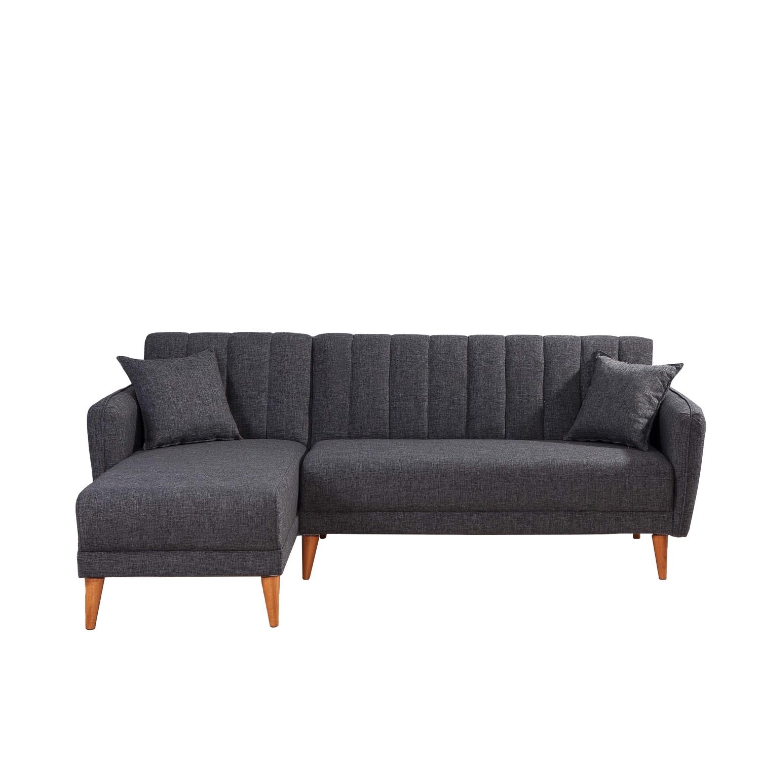 Aqua Corner Left - Dark Grey in Dunkelgrau präsentiert im Onlineshop von KAQTU Design AG. Bettsofa ist von Atelier Del Sofa