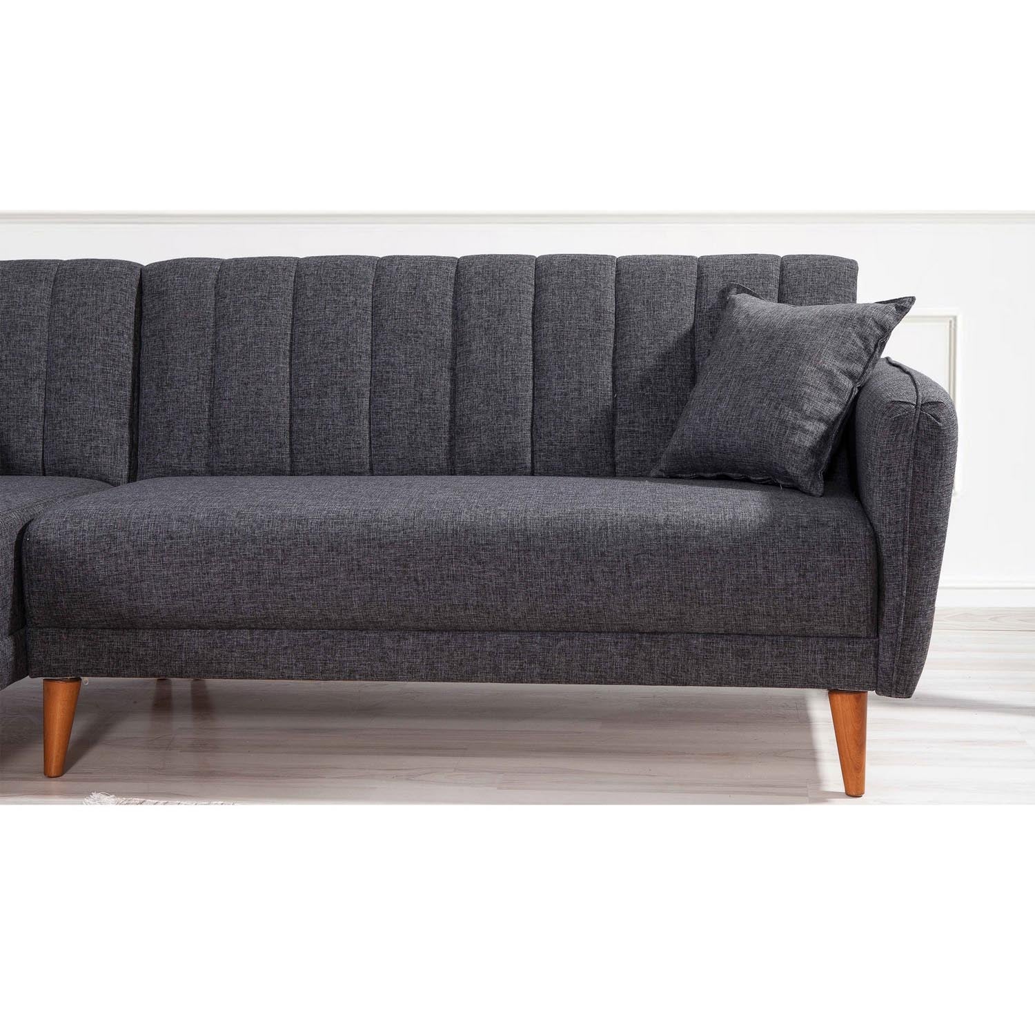 Aqua Corner Left - Dark Grey in Dunkelgrau präsentiert im Onlineshop von KAQTU Design AG. Bettsofa ist von Atelier Del Sofa