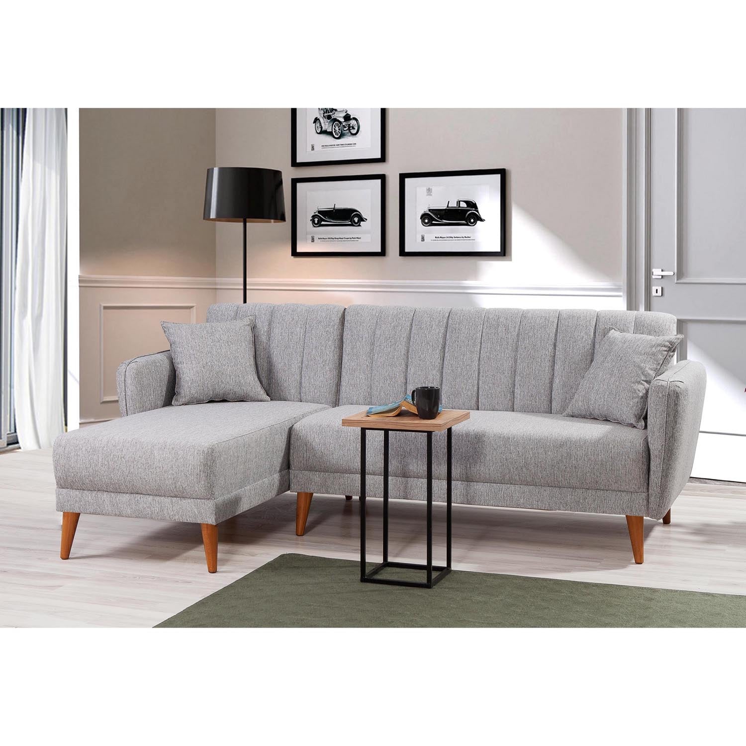 Aqua Corner Left - Grey in Grau präsentiert im Onlineshop von KAQTU Design AG. Bettsofa ist von Atelier Del Sofa