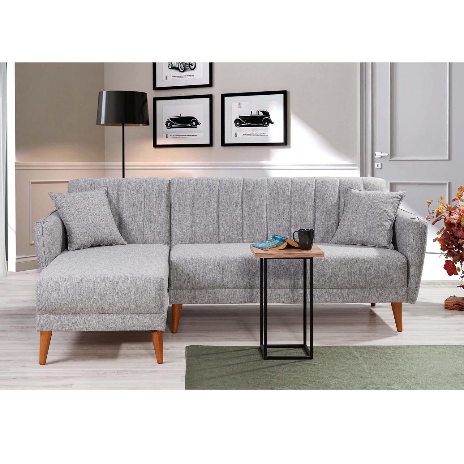 Aqua Corner Left - Grey in Grau präsentiert im Onlineshop von KAQTU Design AG. Bettsofa ist von Atelier Del Sofa