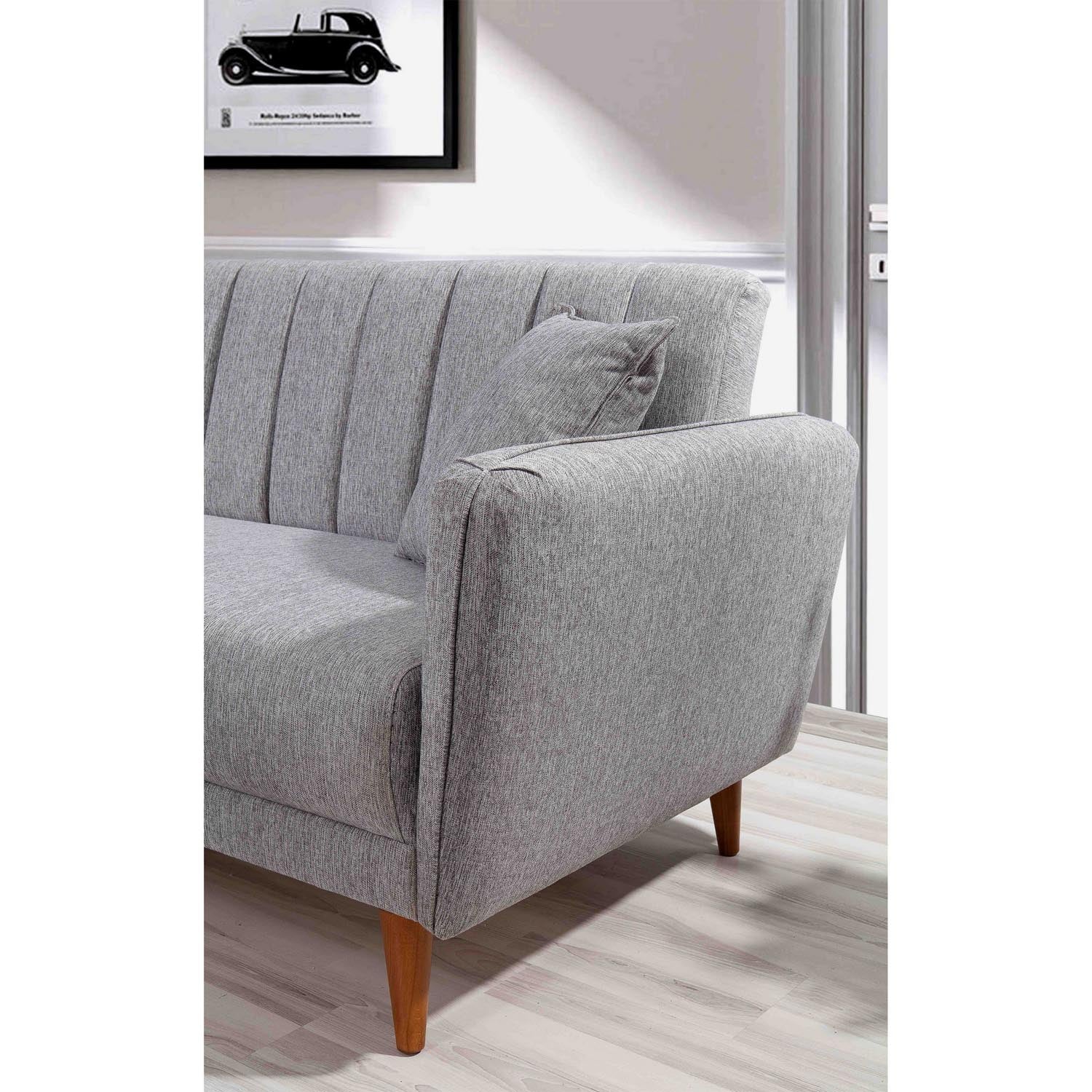 Aqua Corner Left - Grey in Grau präsentiert im Onlineshop von KAQTU Design AG. Bettsofa ist von Atelier Del Sofa