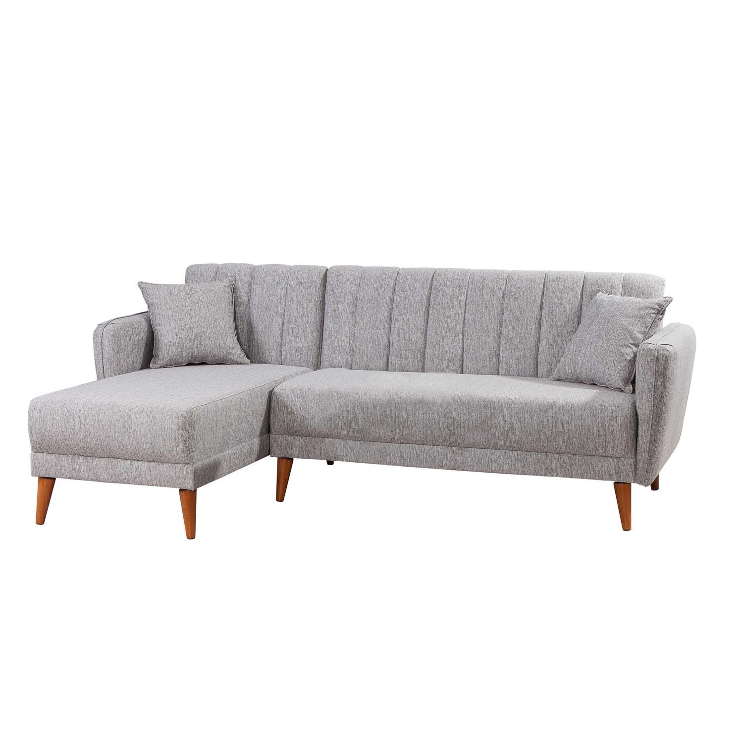 Aqua Corner Left - Grey in Grau präsentiert im Onlineshop von KAQTU Design AG. Bettsofa ist von Atelier Del Sofa