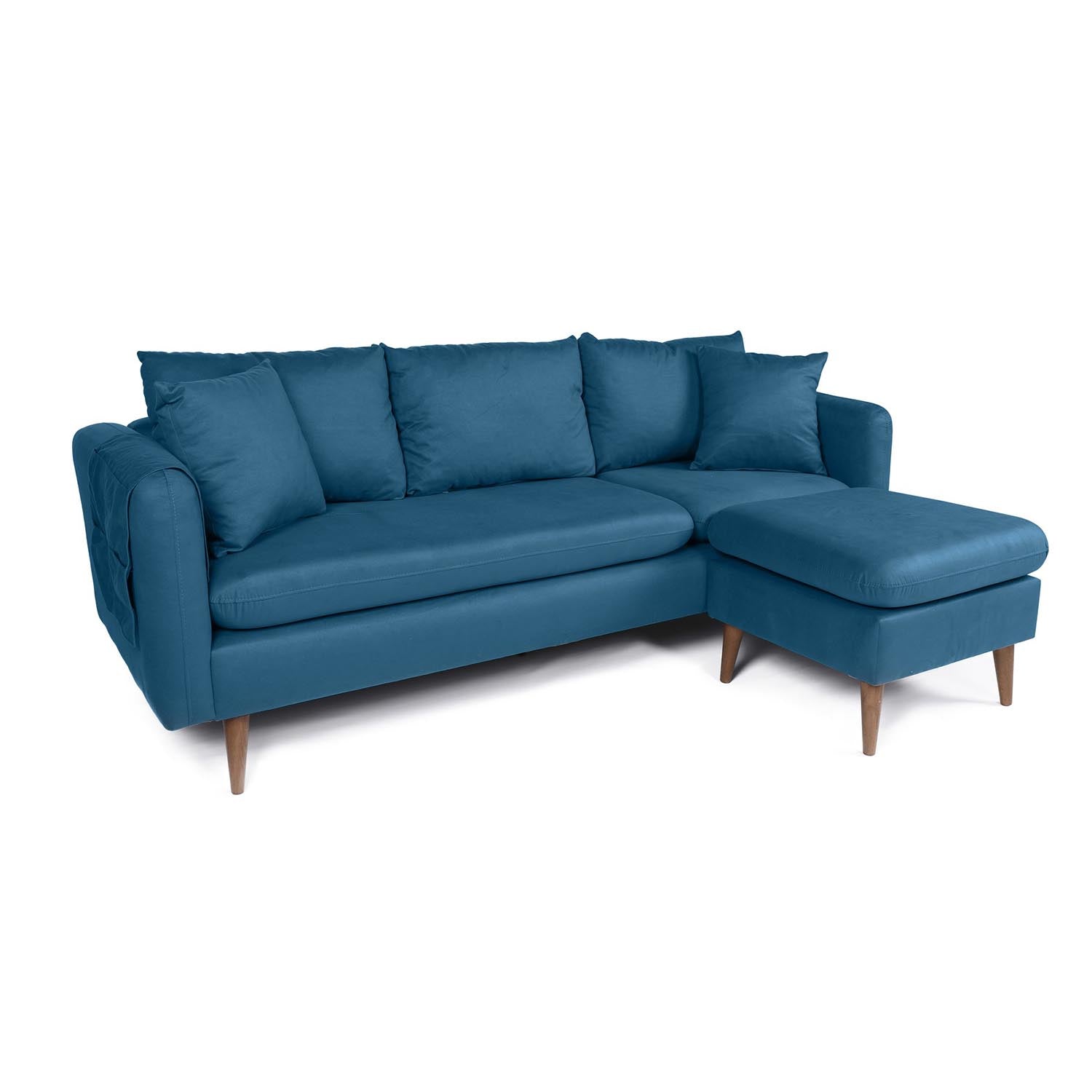 Sofia Corner Right - Dark Blue in Dunkelblau präsentiert im Onlineshop von KAQTU Design AG. Ecksofa ist von Atelier Del Sofa