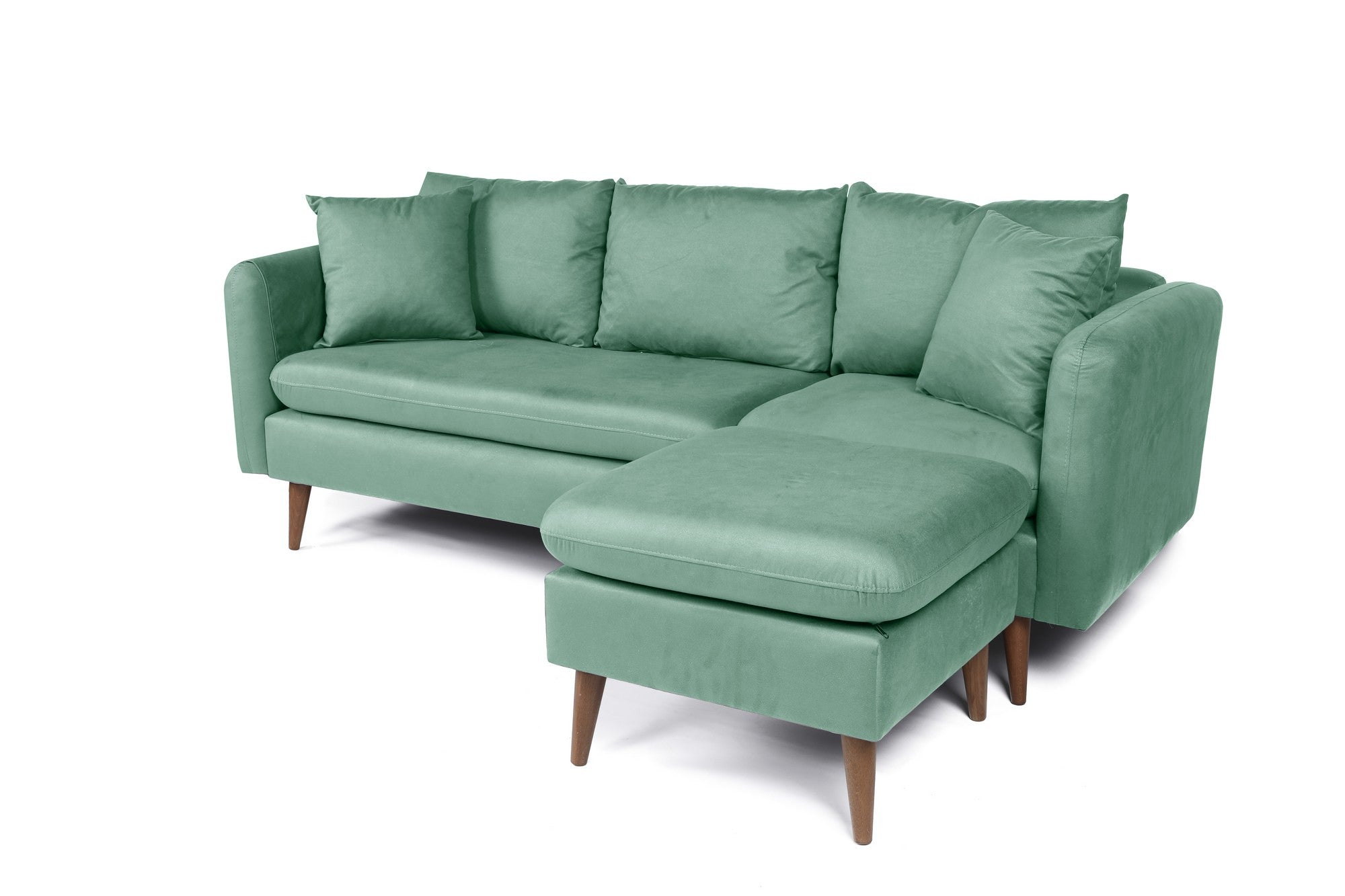 Sofia Corner Right - Sea Green in Meeresgrün präsentiert im Onlineshop von KAQTU Design AG. Ecksofa ist von Atelier Del Sofa