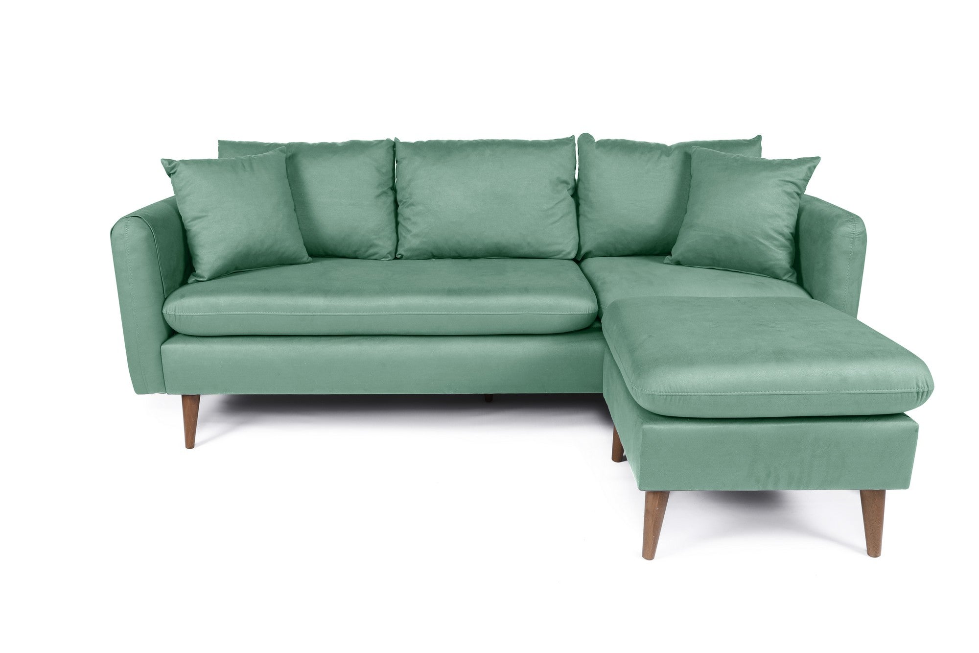 Sofia Corner Right - Sea Green in Meeresgrün präsentiert im Onlineshop von KAQTU Design AG. Ecksofa ist von Atelier Del Sofa