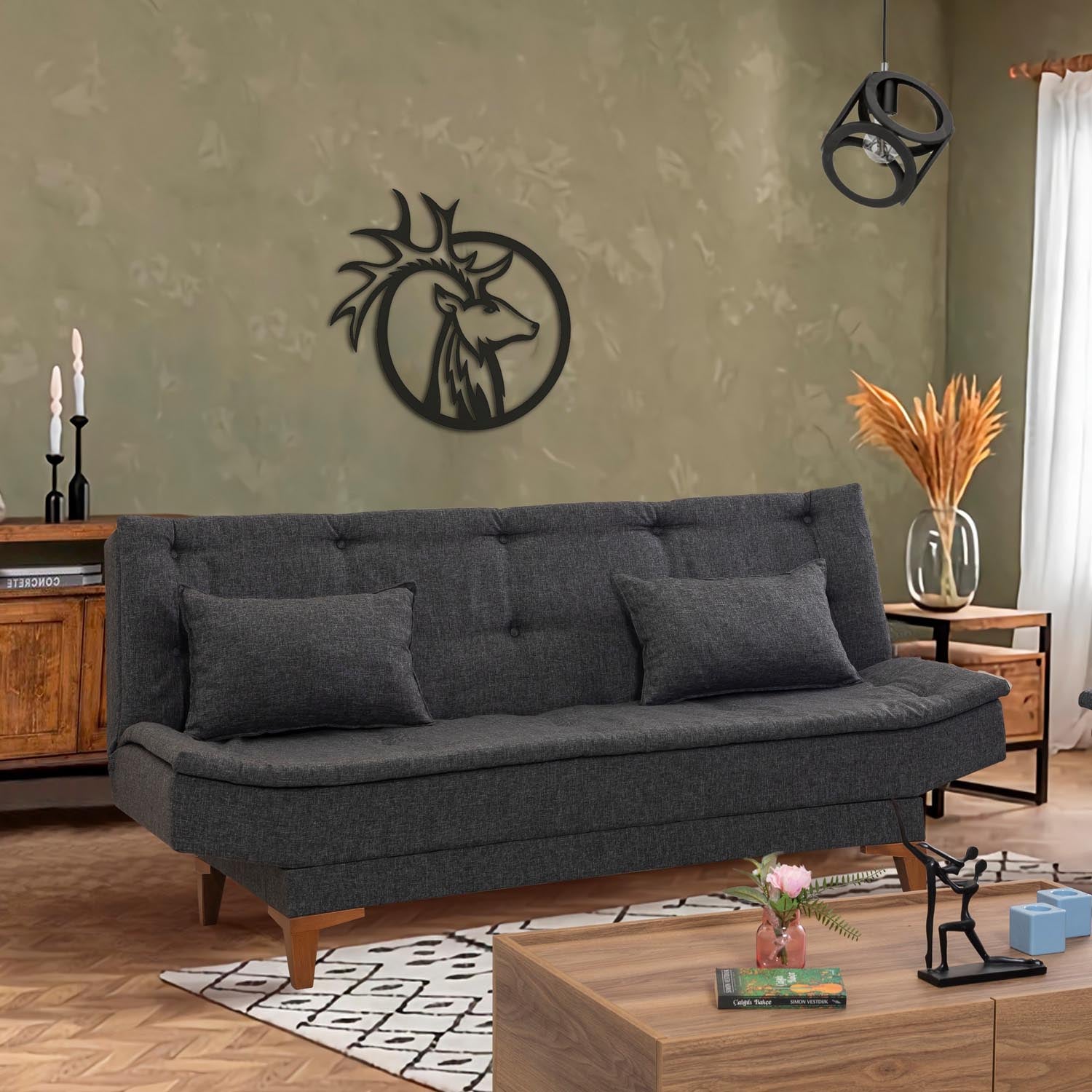 Santo - Anthracite in Anthrazit präsentiert im Onlineshop von KAQTU Design AG. Bettsofa ist von Atelier Del Sofa