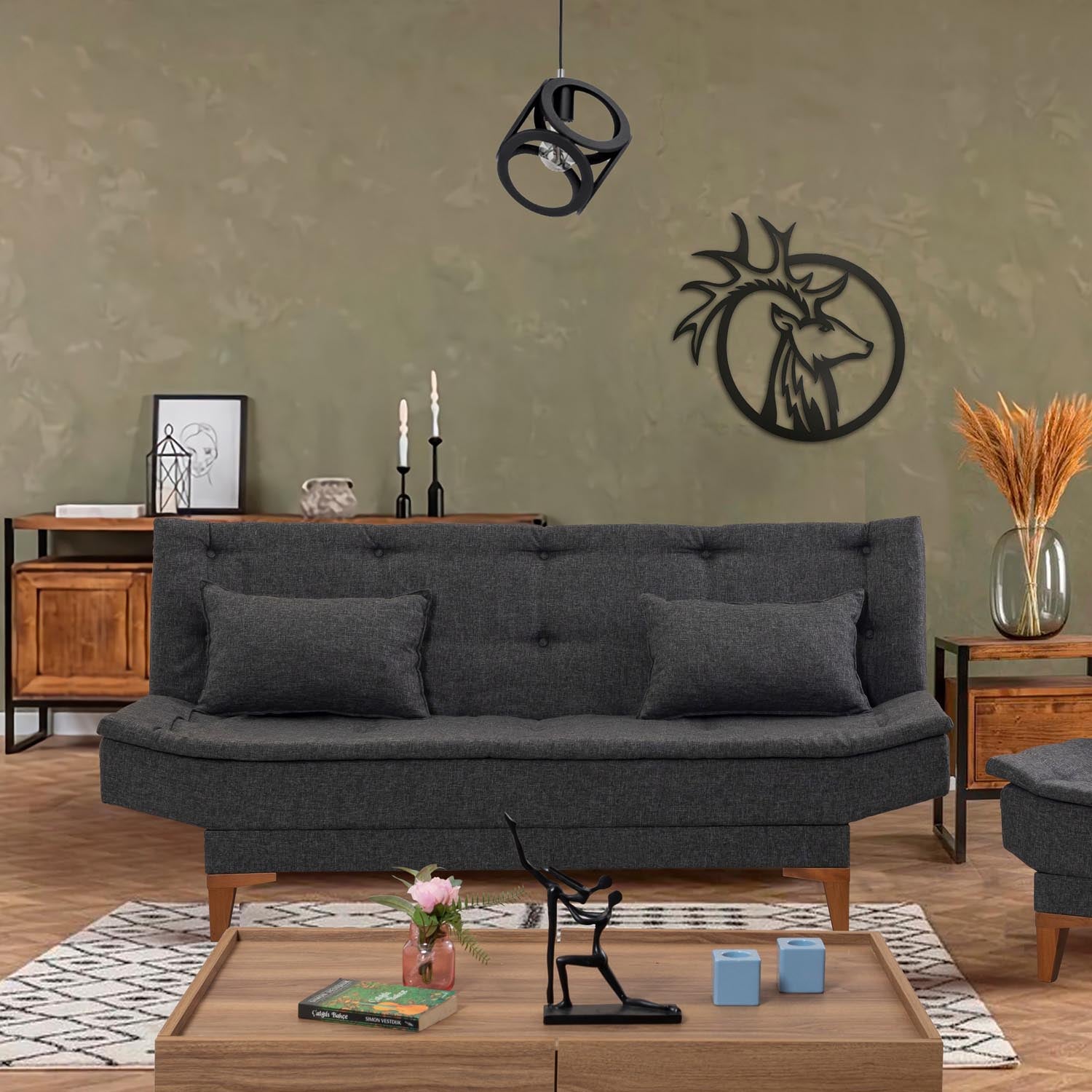 Santo - Anthracite in Anthrazit präsentiert im Onlineshop von KAQTU Design AG. Bettsofa ist von Atelier Del Sofa