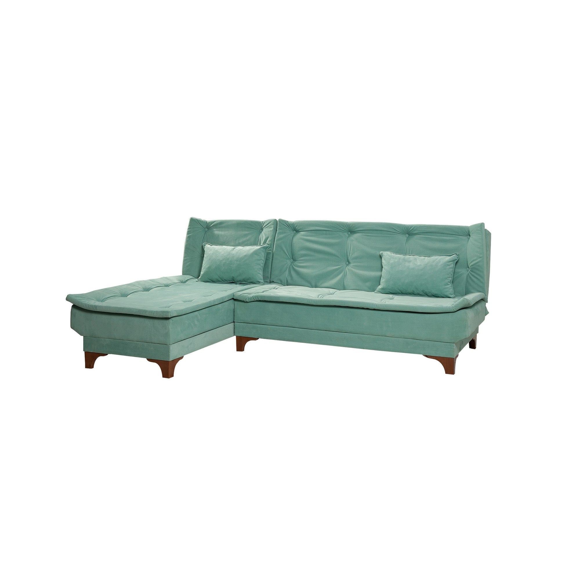 Kelebek Köşe Left - Sea Green in Meeresgrün präsentiert im Onlineshop von KAQTU Design AG. Bettsofa ist von Atelier Del Sofa