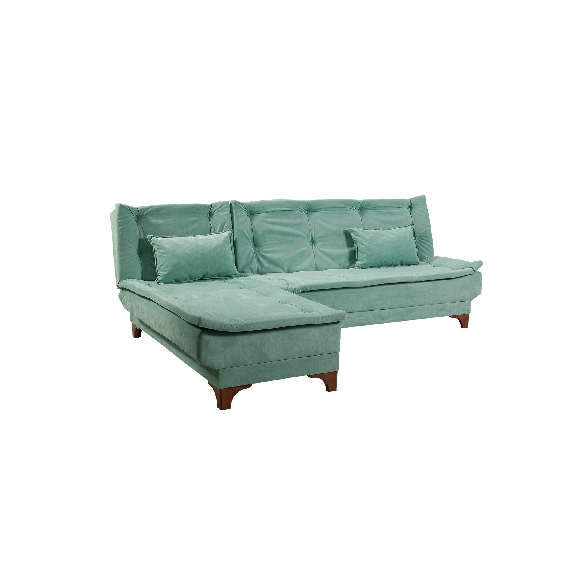 Kelebek Köşe Left - Sea Green in Meeresgrün präsentiert im Onlineshop von KAQTU Design AG. Bettsofa ist von Atelier Del Sofa