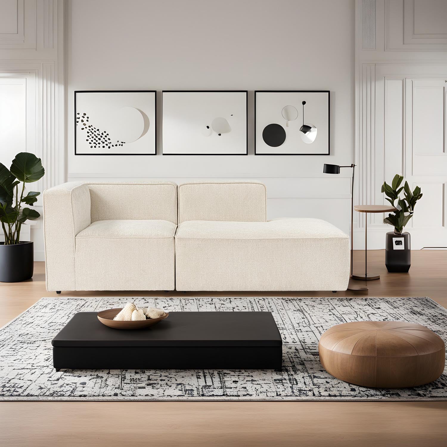 More M(M2-M3) - Cream in Sahne präsentiert im Onlineshop von KAQTU Design AG. Ecksofa ist von Atelier Del Sofa