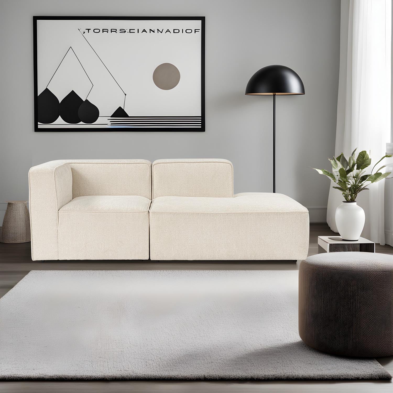 More M(M2-M3) - Cream in Sahne präsentiert im Onlineshop von KAQTU Design AG. Ecksofa ist von Atelier Del Sofa