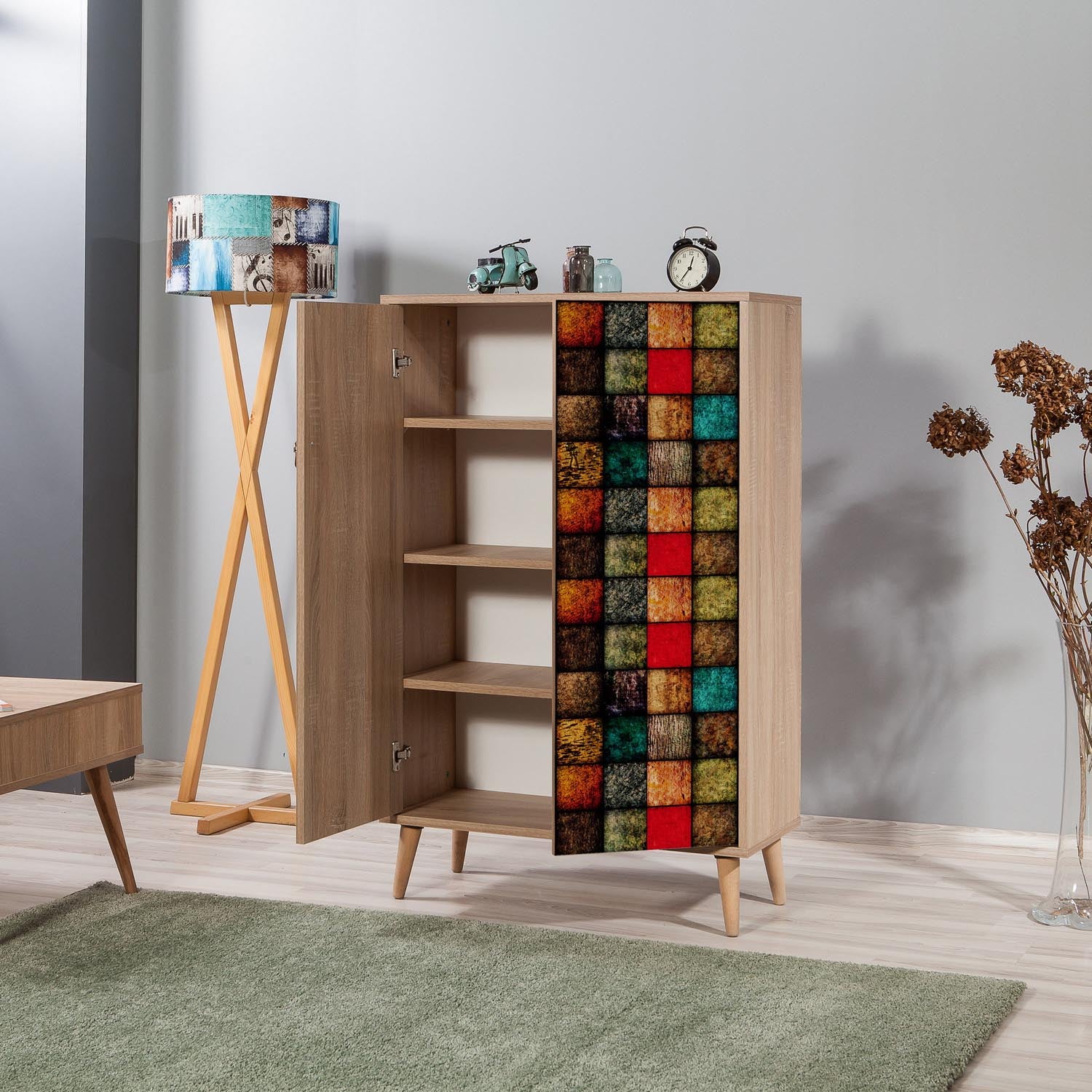 Multibox - 723 in Sonoma Eiche präsentiert im Onlineshop von KAQTU Design AG. Cabinet ist von Hanah Home