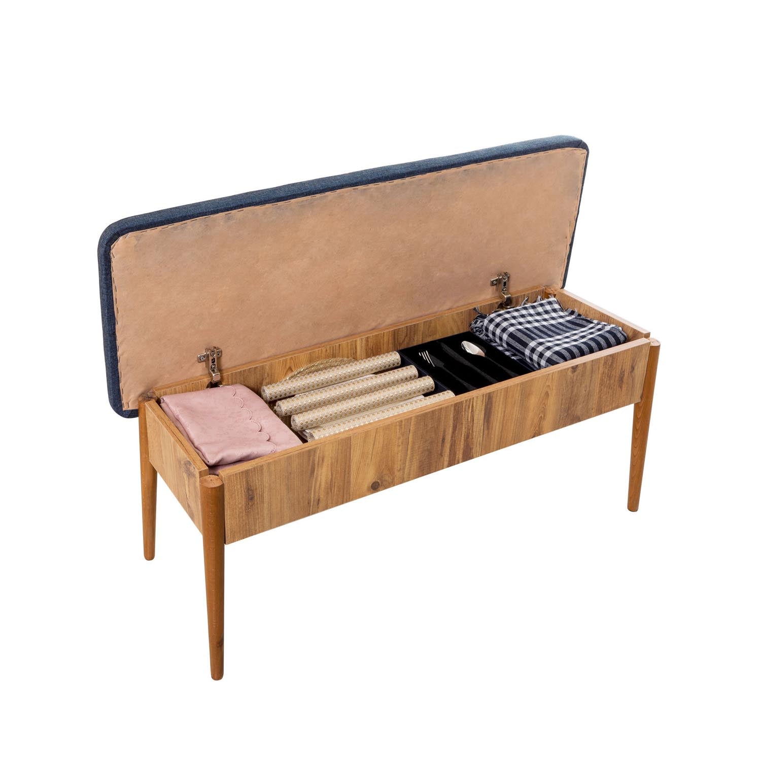 Vina Atlantic Dark Blue in Atlantische Kiefer Dunkelblau präsentiert im Onlineshop von KAQTU Design AG. Esstisch ist von Hanah Home
