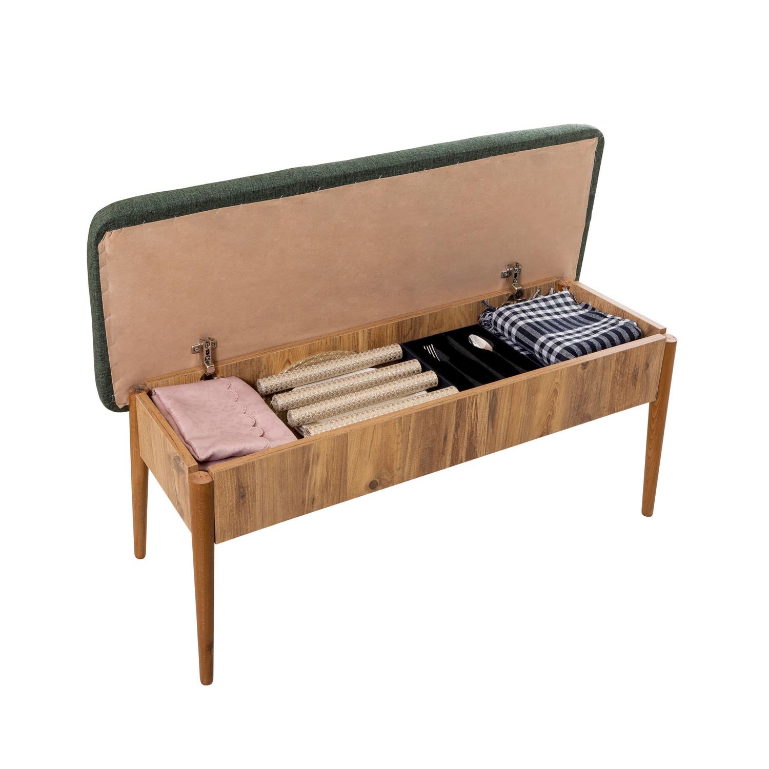 Vina Bank Green, Atlantic in Atlantische Kiefer Grün präsentiert im Onlineshop von KAQTU Design AG. Sitzbank ist von Hanah Home