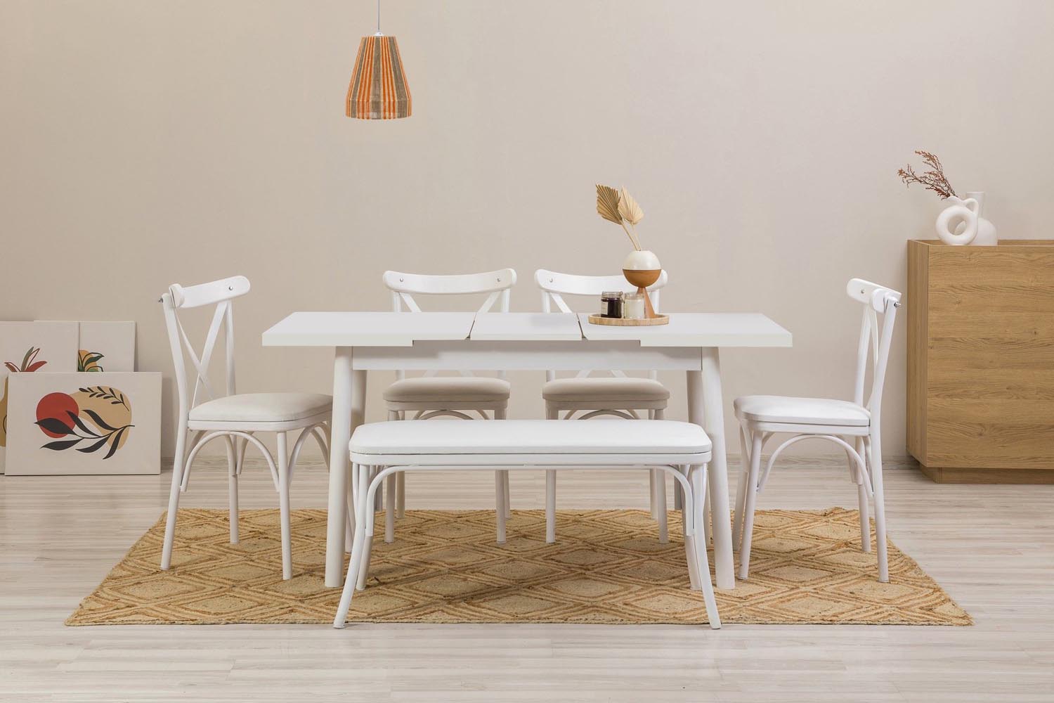 Vina - White in Weiss präsentiert im Onlineshop von KAQTU Design AG. Esstisch ist von Hanah Home