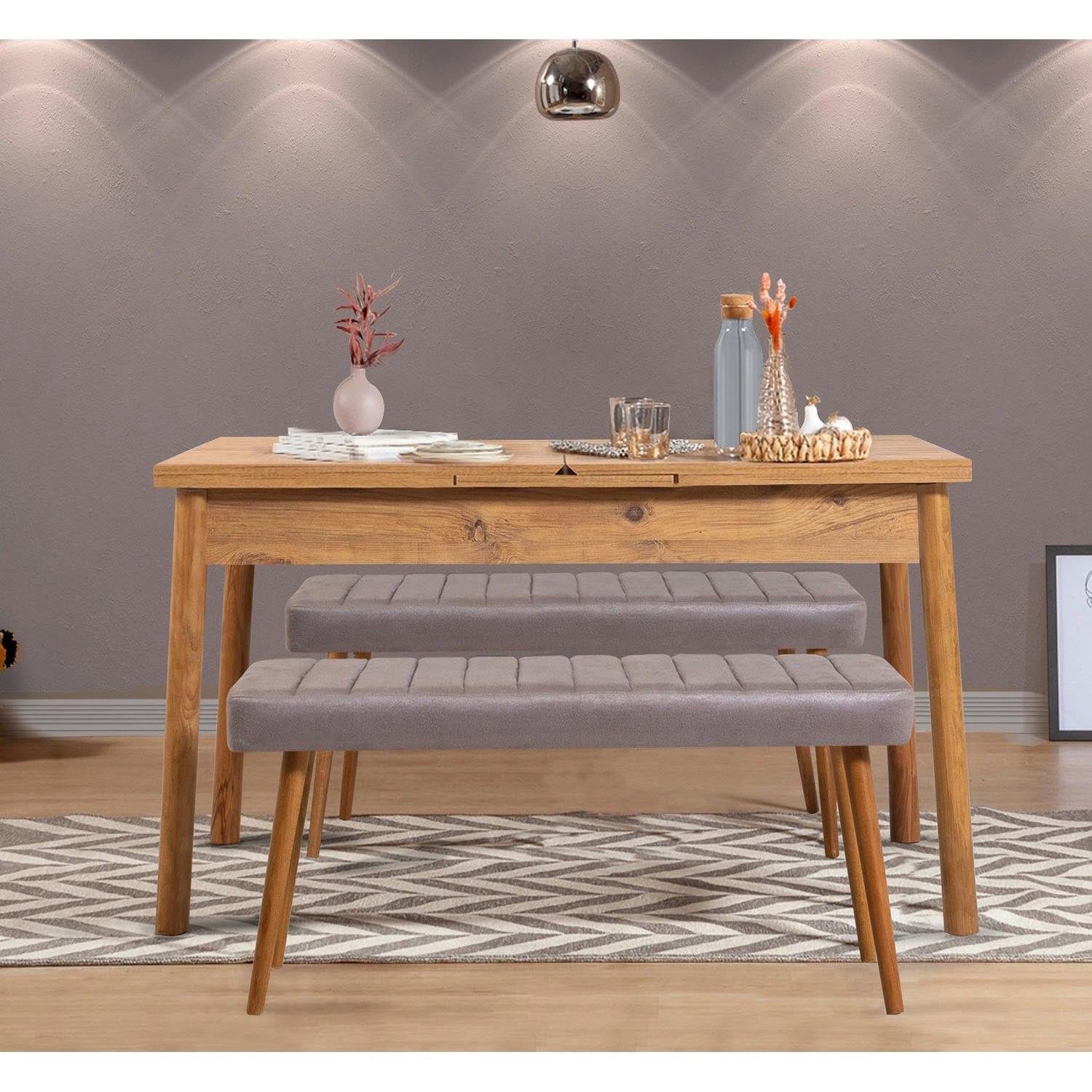 Santiago Masa Atlantic in Atlantische Kiefer präsentiert im Onlineshop von KAQTU Design AG. Esstisch ist von Hanah Home